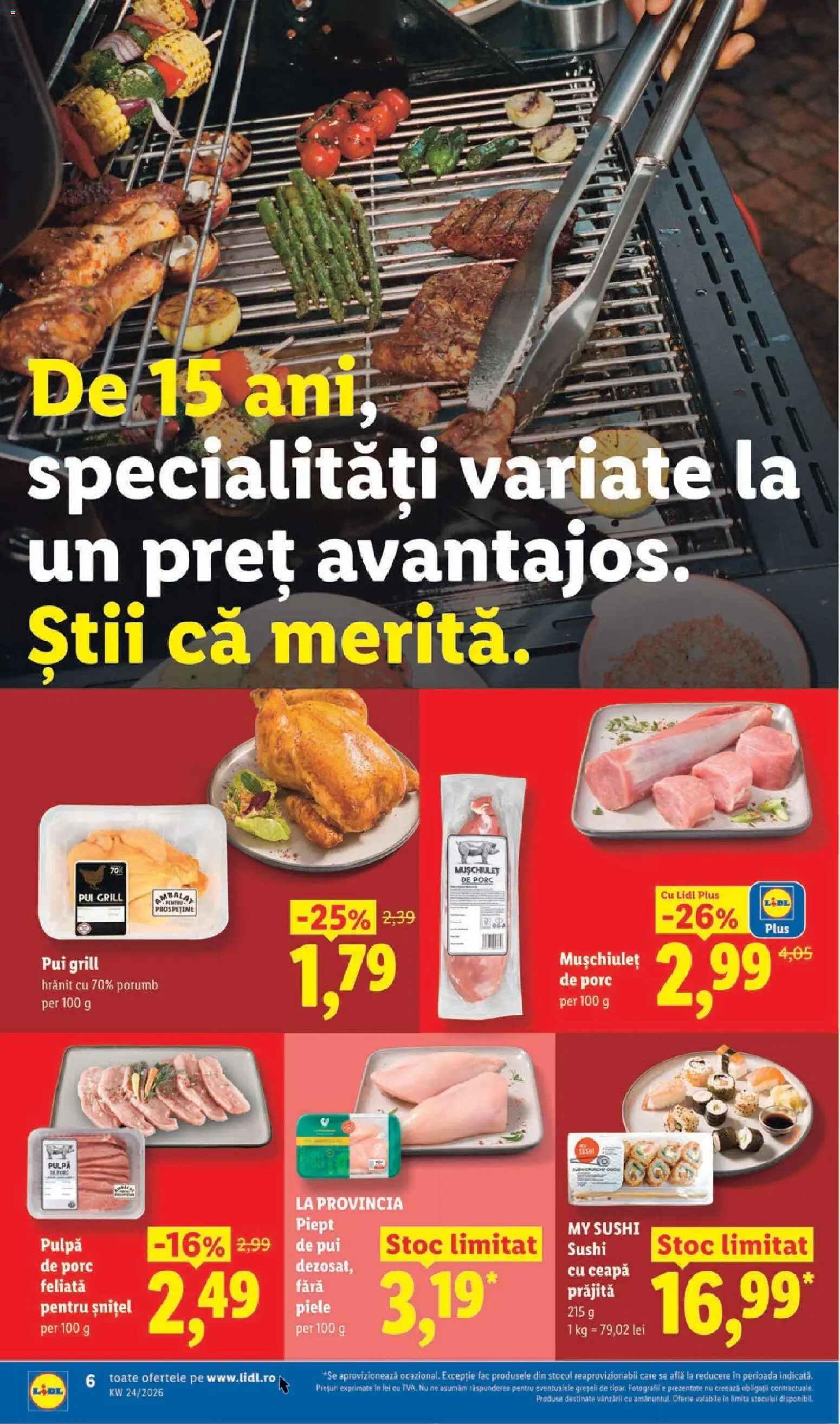 Noul catalog Lidl – valabil de la 08.06.2026 | Pagină: 6 | Produse: Grill, Hacıyatmaz Kedi Oyuncağı, Porumb, Ceapă