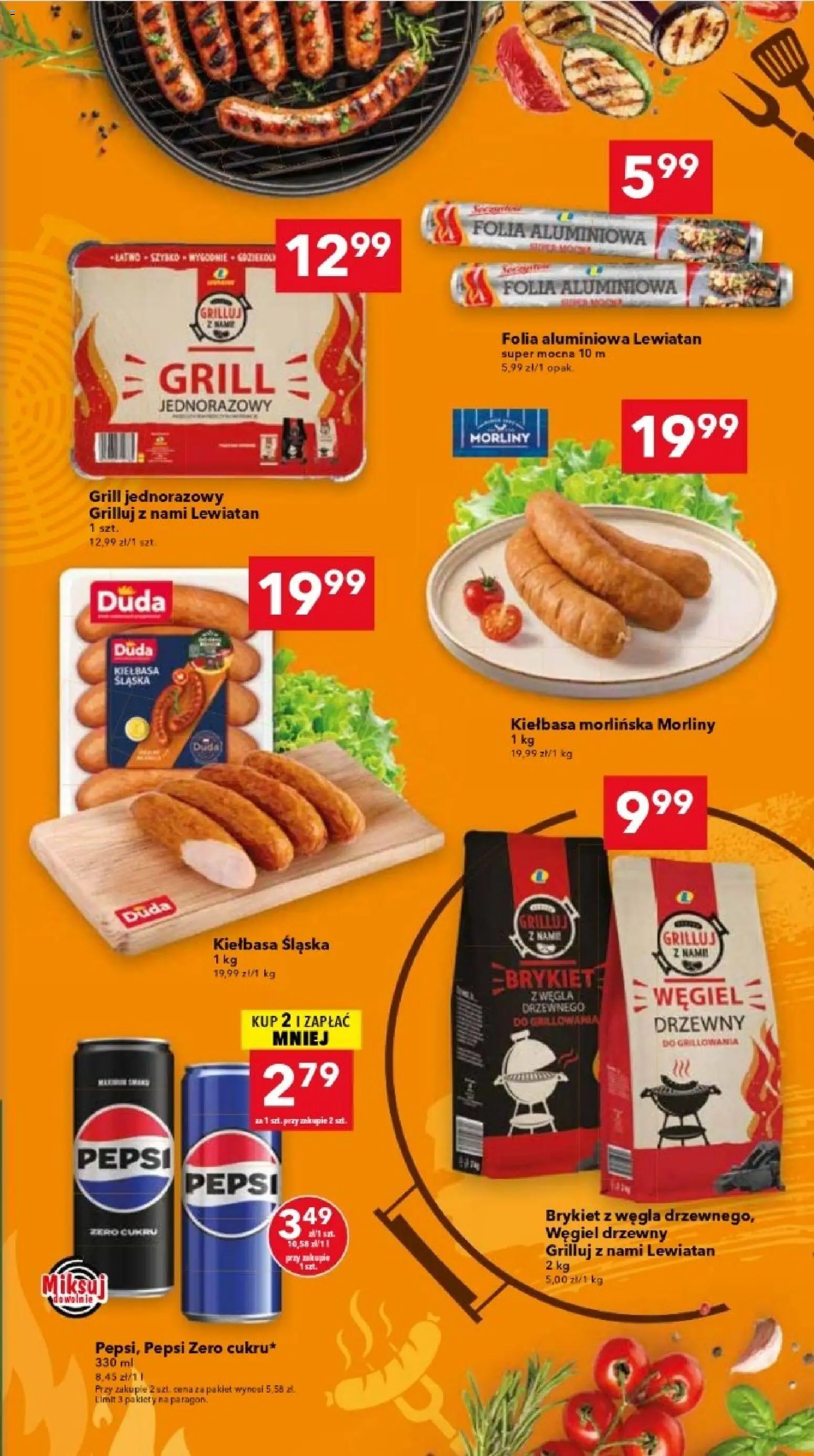 Lewiatan gazetka - Katowice od 02.06.2026 | Strona: 9 | Produkty: Kiełbasa, Grill, Pepsi, Kiełbasa śląska