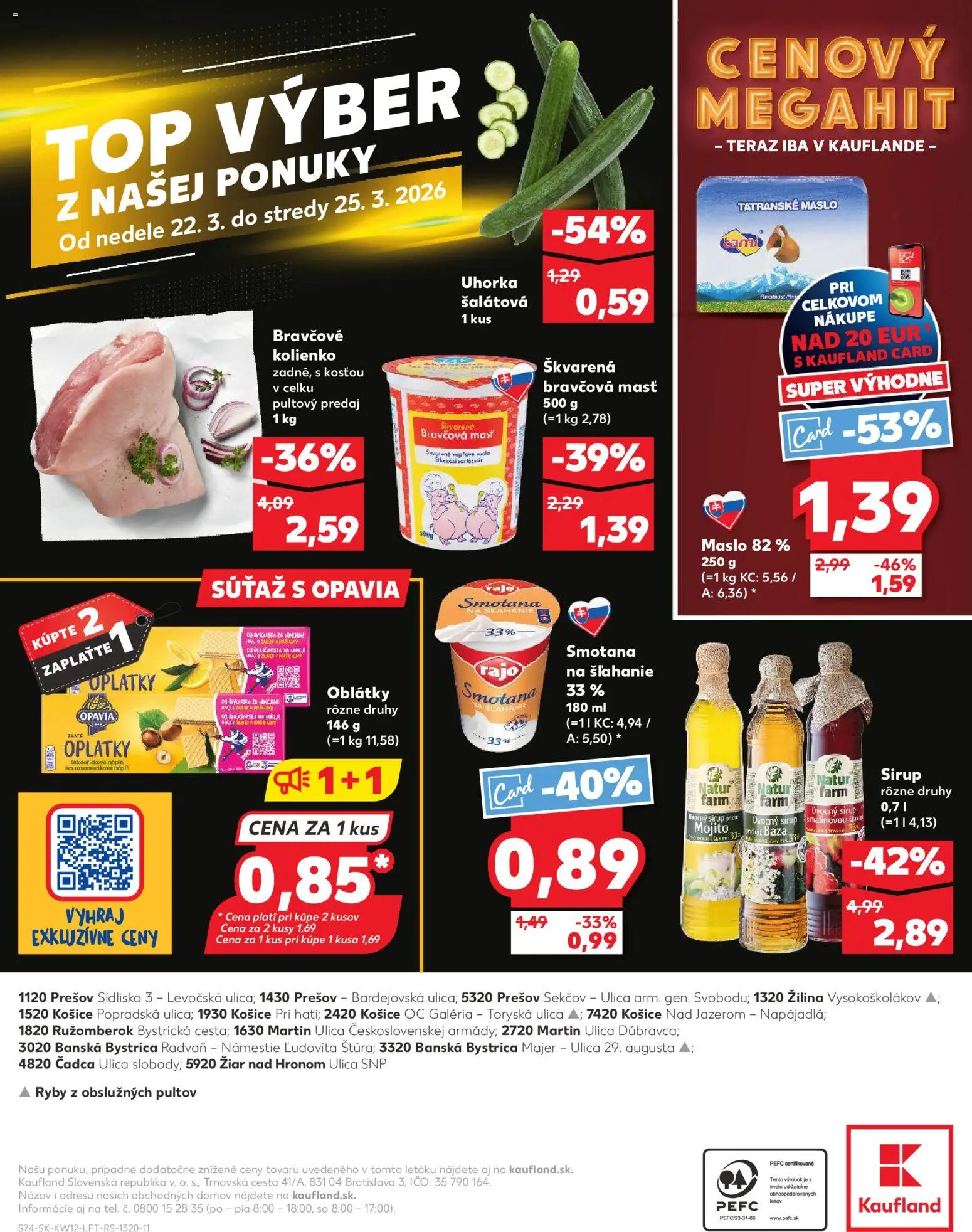 Nové Kaufland akcie – leták je platný od 19.03.2026 | Strana: 74 | Produkty: Maslo, Ryby, Tatranské maslo, Smotana na šľahanie