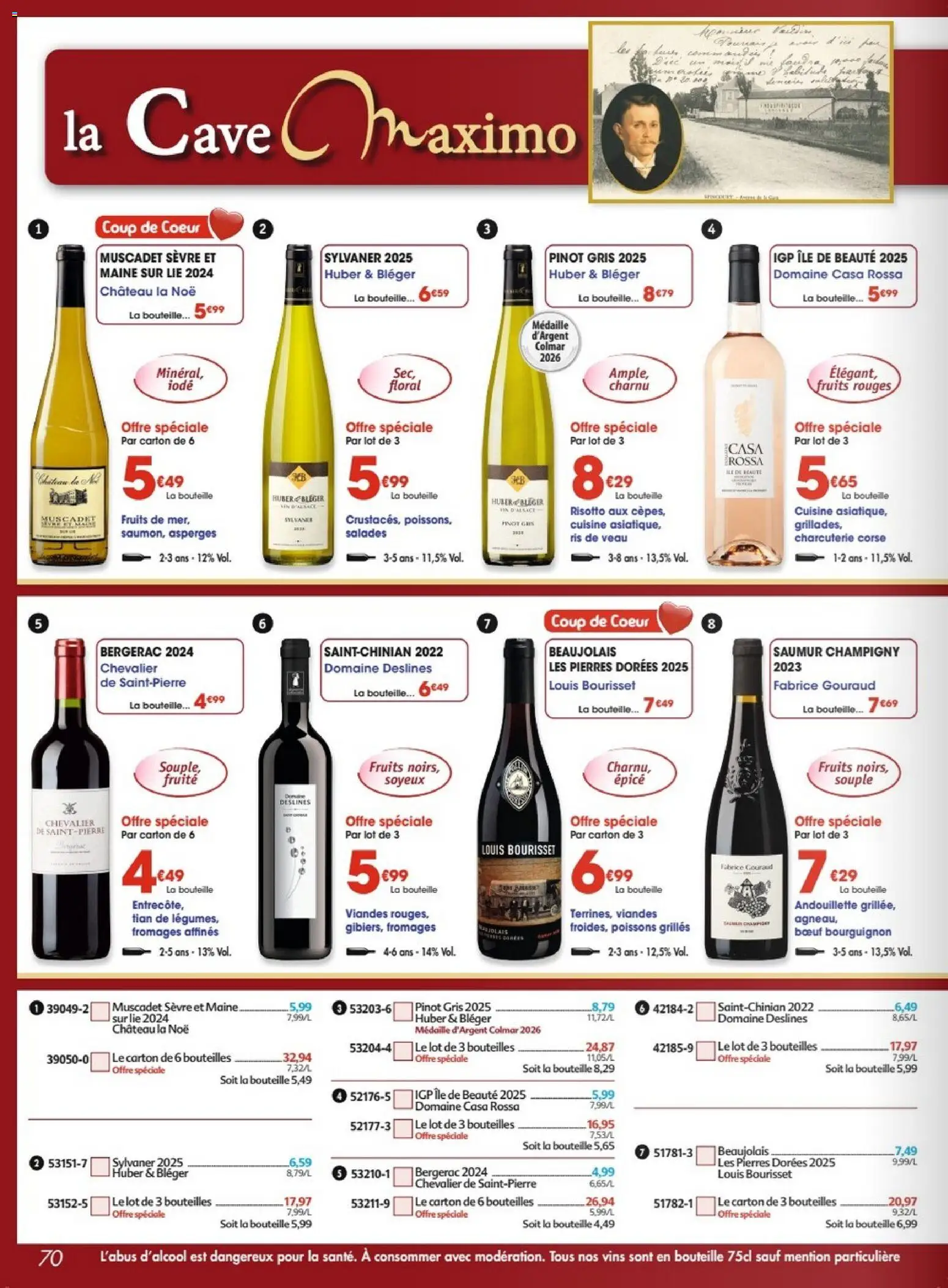 {H1} | Page: 70 | Produits: Ris de veau, Charcuterie, Pinot gris, Asperges