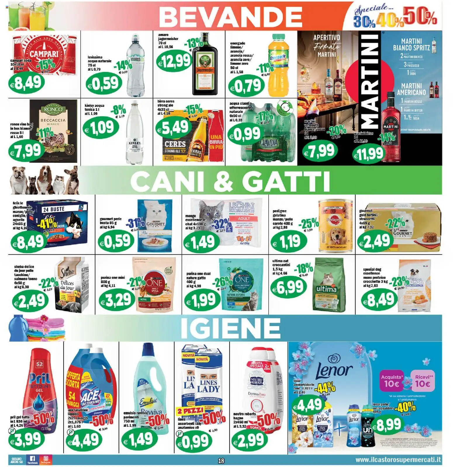 Volantino Il Castoro del 02/09/2026 | Pagina: 18 | Prodotti: Lavatrice, Ceres, Assorbenti, Bagno