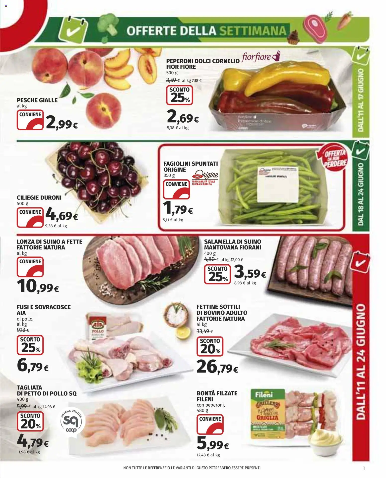 Volantino COOP del 11.06.2026 | Pagina: 3 | Prodotti: Salamella, Pollo, Suino, Griglia