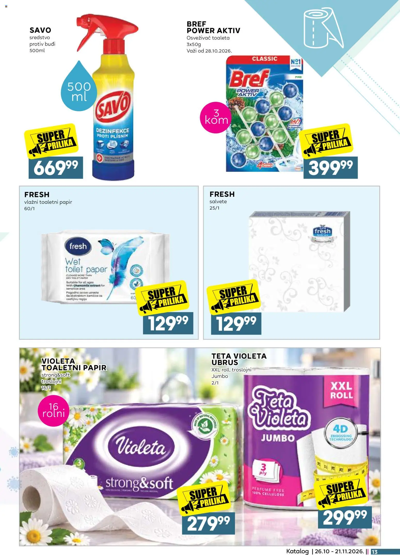 Roda katalog - važi od 26.10.2026 | Strana: 13 | Proizvode: Bref, Salvete, Ubrus