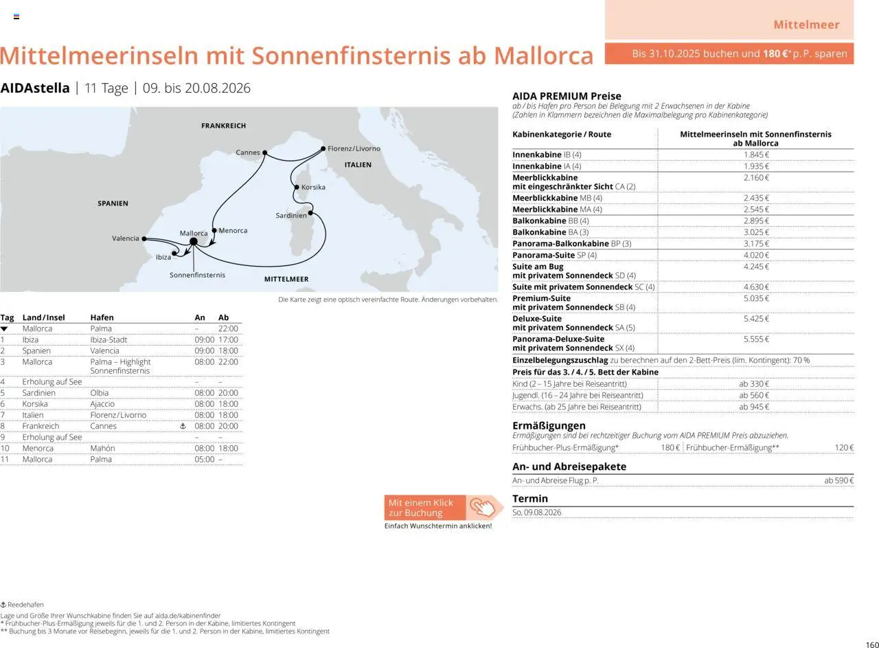 Aida Sommer 2026 – gültig ab 01.03.2026 | Seite: 160 | Produkte: Bett