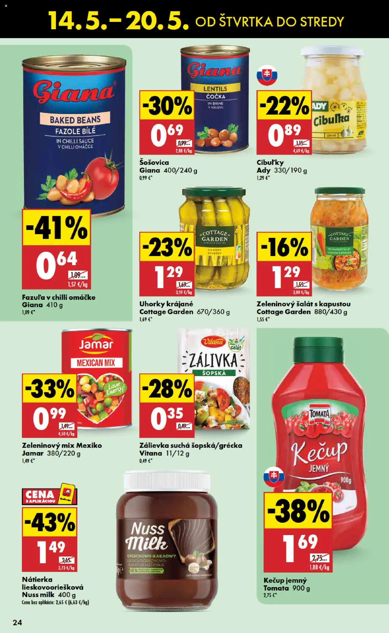 Nové Biedronka akcie – leták je platný od 14.05.2026 | Strana: 24 | Produkty: Chilli, Kečup, Šalát, Uhorky
