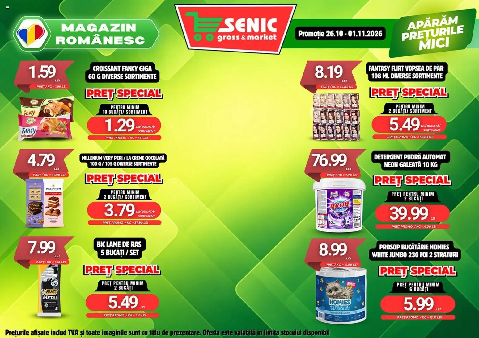 Noul catalog Senic – valabil de la 26.10.2026 | Pagină: 4 | Produse: Croissant, Bucătărie, Mici, Vopsea de păr