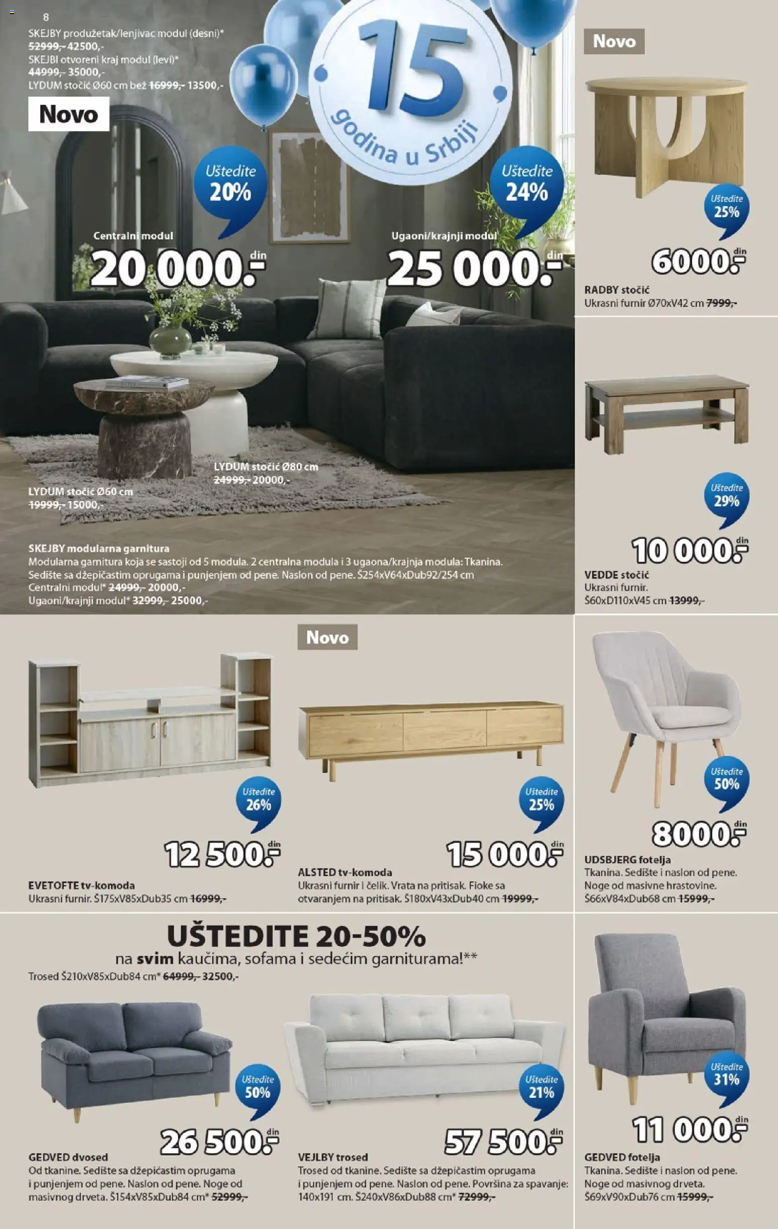 Jysk katalog - važi od 02.09.2026 | Strana: 8 | Proizvode: Sofa, Fotelja, Trosed, Dvosed