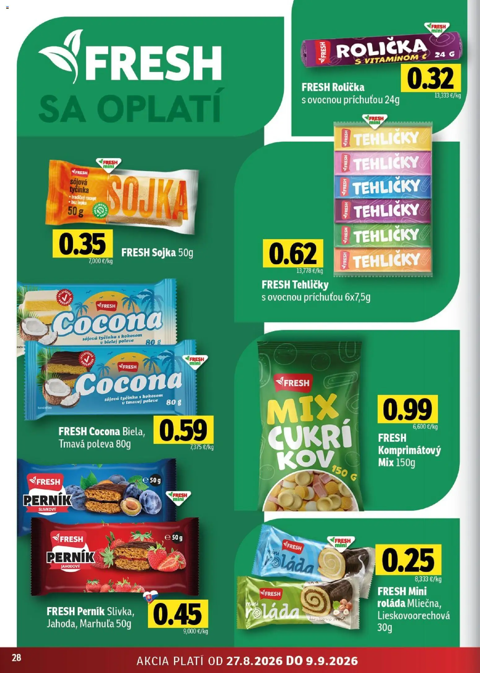 Nové Fresh akcie – leták je platný od 27.08.2026 | Strana: 28