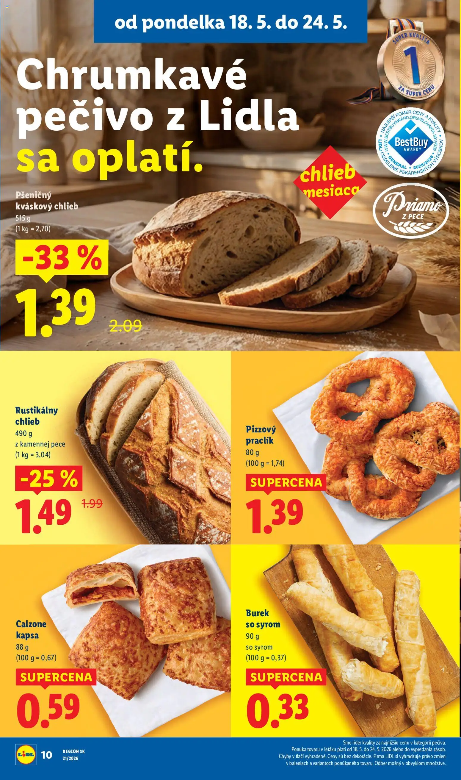 Nové Lidl akcie – leták je platný od 18.05.2026 | Strana: 14 | Produkty: Chlieb
