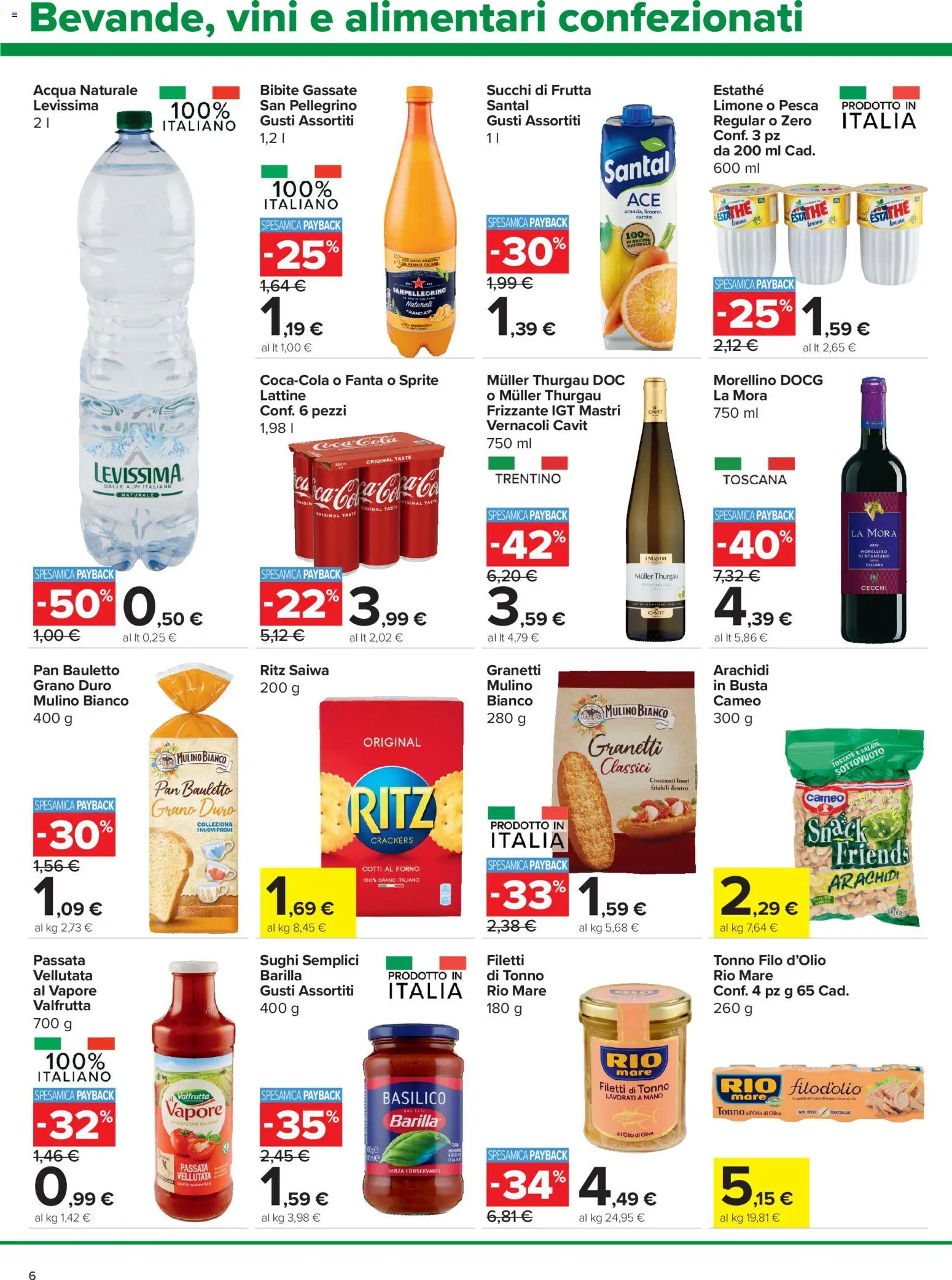 Volantino Carrefour del 16/07/2026 | Pagina: 6 | Prodotti: Arance, Limone, Acqua naturale, Bibite