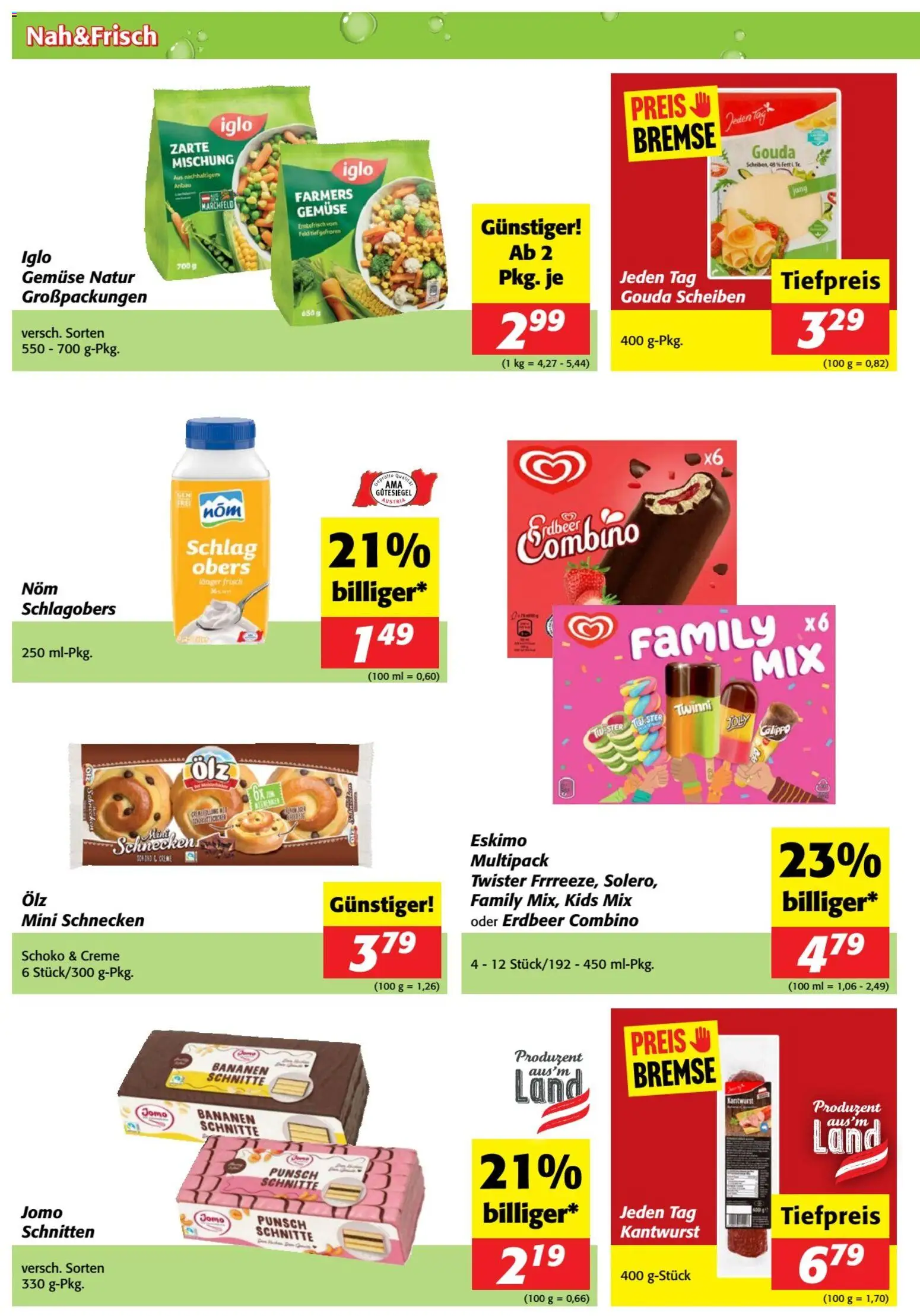 Nah und Frisch Flugblatt gültig ab 26.08.2026 | Seite: 2 | Produkte: Gemüse, Creme, Bananen