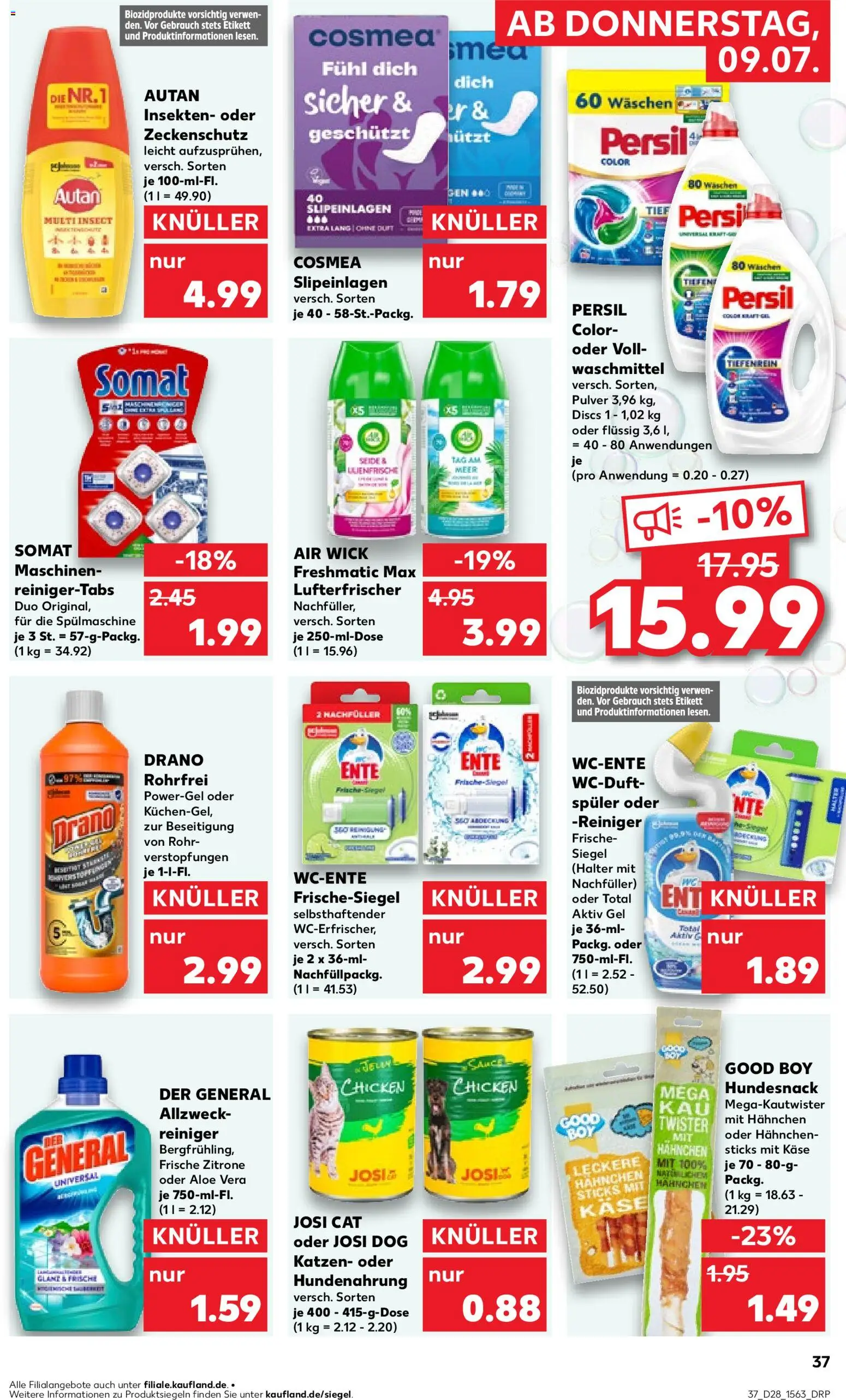 Kaufland Prospekt Hamburg – gültig ab 09.07.2026 | Seite: 37 | Produkte: Käse, Waschmittel, Zitrone, Persil