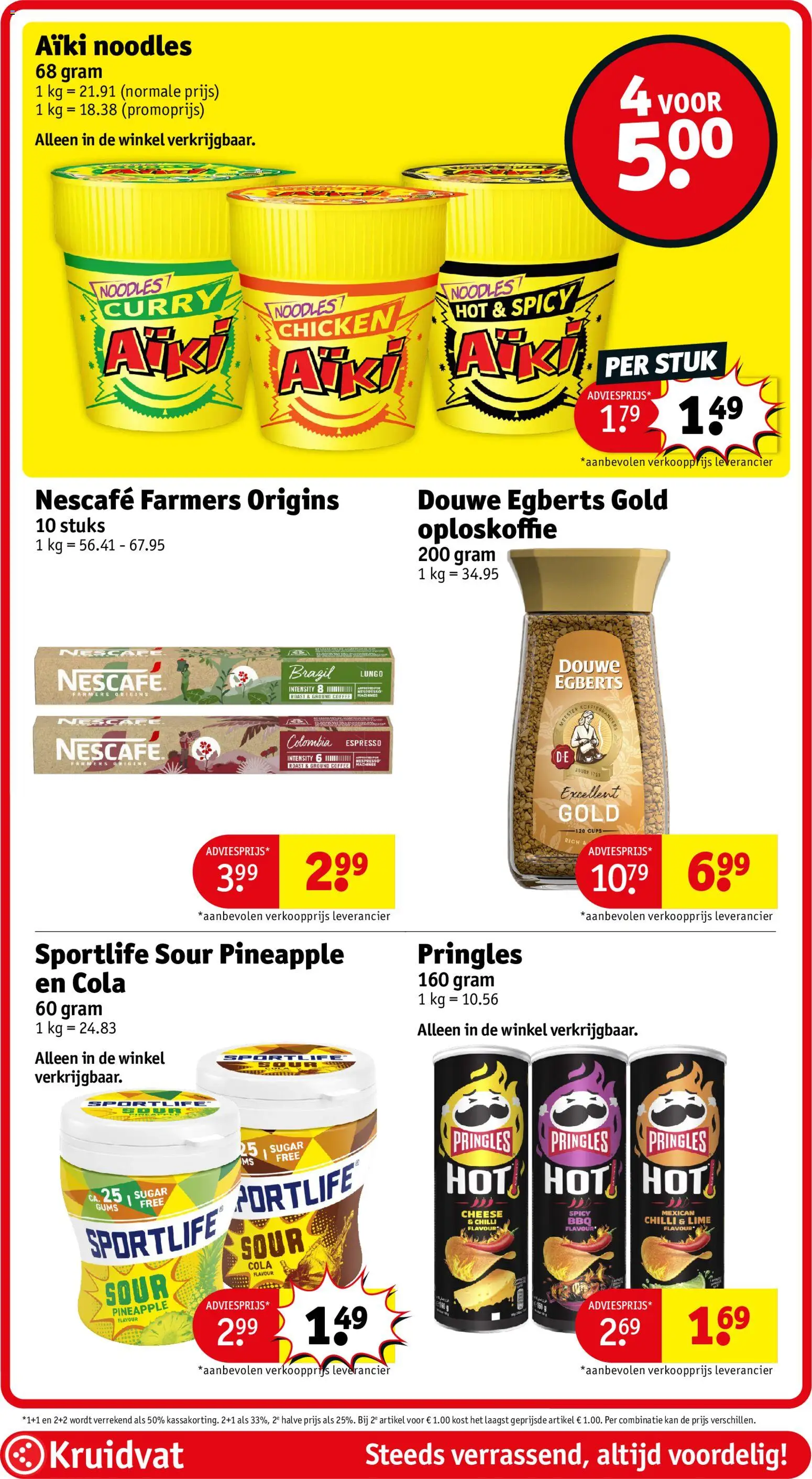{H1} | Pagina: 48 | Producten: Oploskoffie, Pringles, Nescafe, Kan