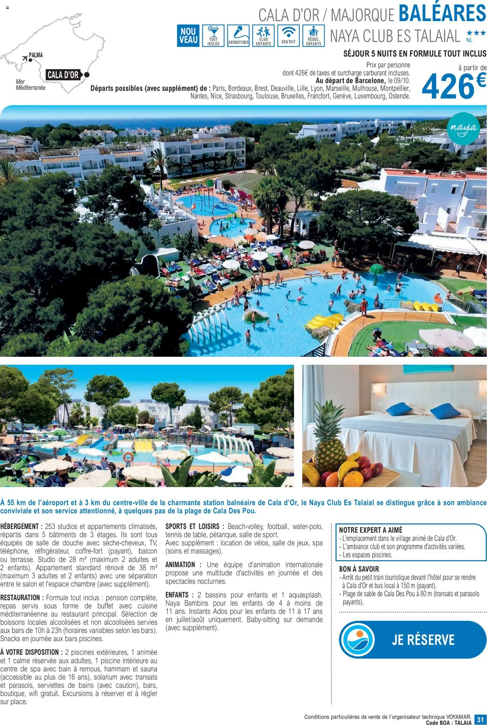 {H1} | Page: 31 | Produits: Boissons, Buffet, Piscine, Serviettes