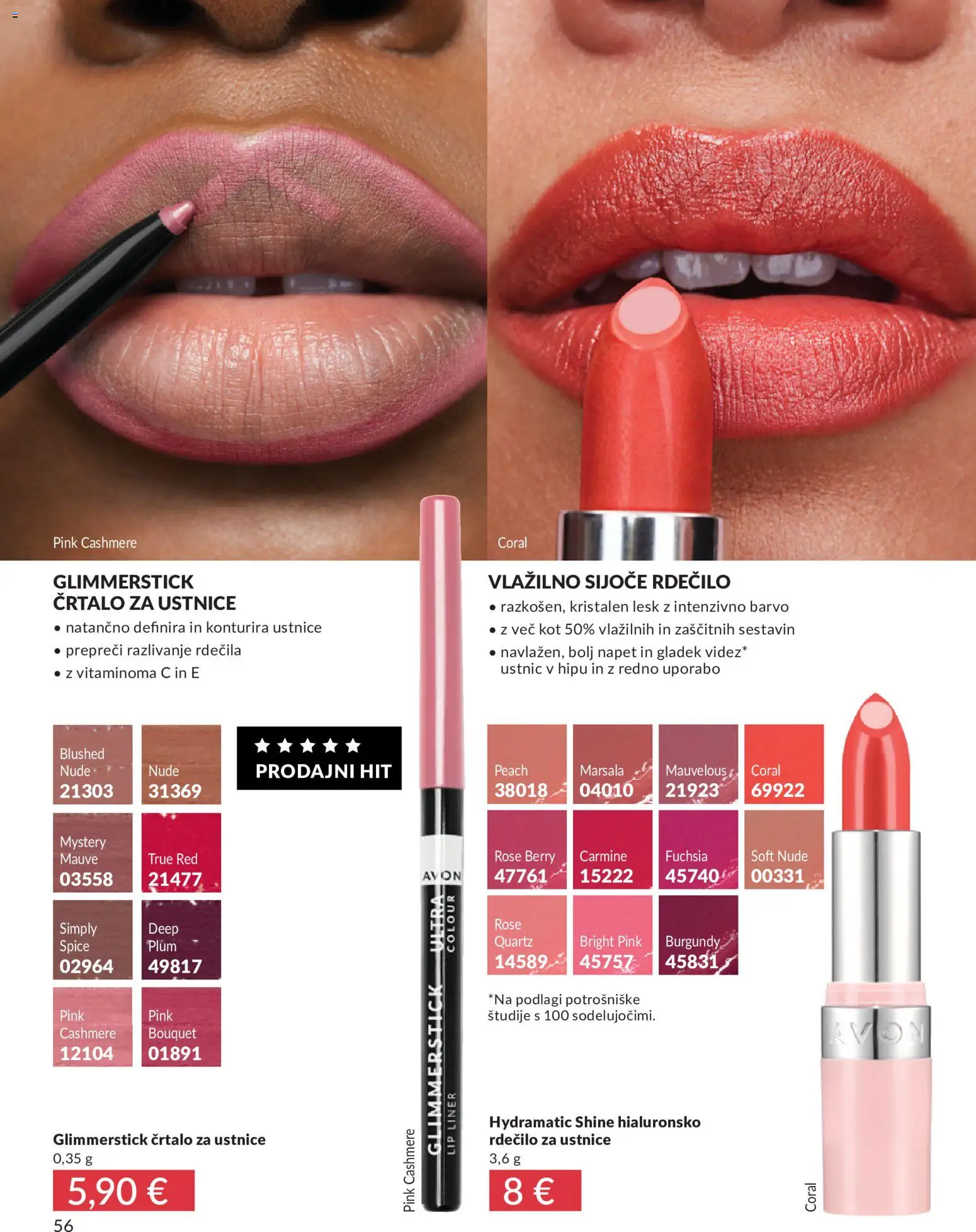 Novi Avon katalog ponudbe – veljaven od 01.08.2026 | Stran: 56 | Izdelki: Rdecilo za ustnice