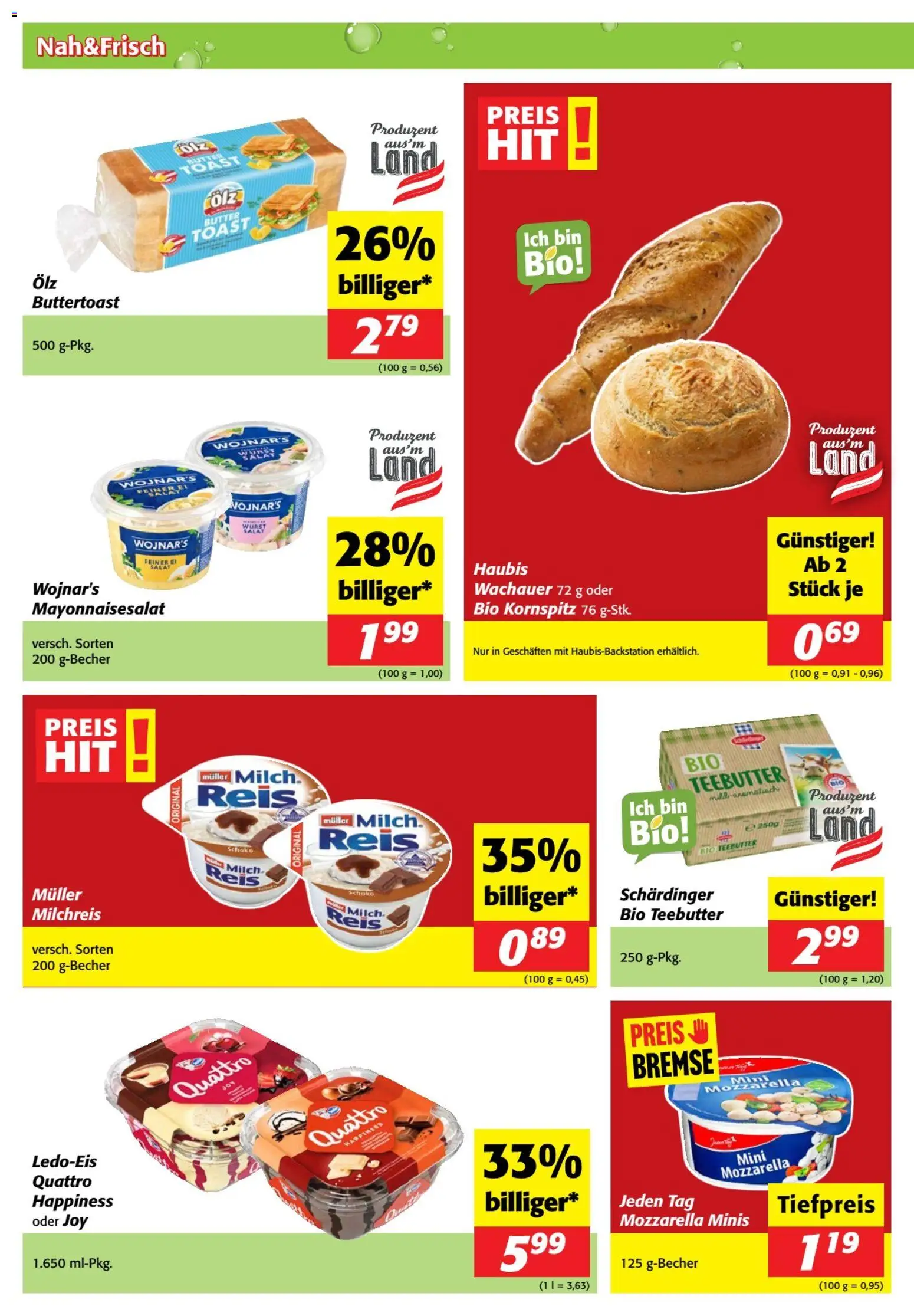 Nah und Frisch Flugblatt gültig ab 17.06.2026 | Seite: 2 | Produkte: Salat, Milch, Butter, Reis