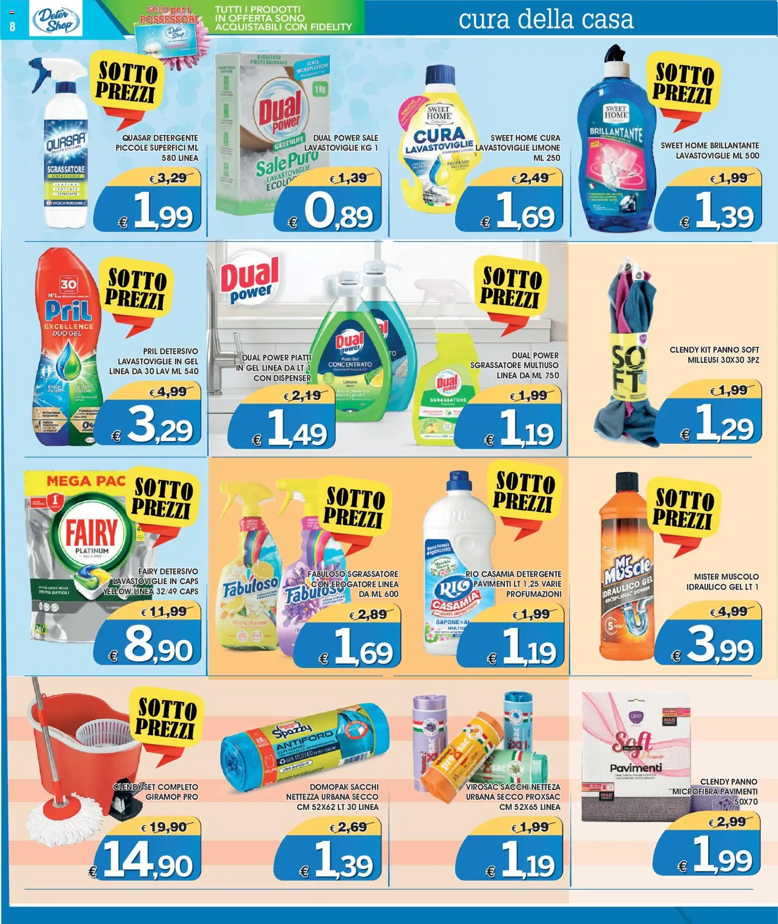 Volantino Deter Shop del 01/10/2026 | Pagina: 8 | Prodotti: Sgrassatore, Sale, Lavastoviglie, Profumo