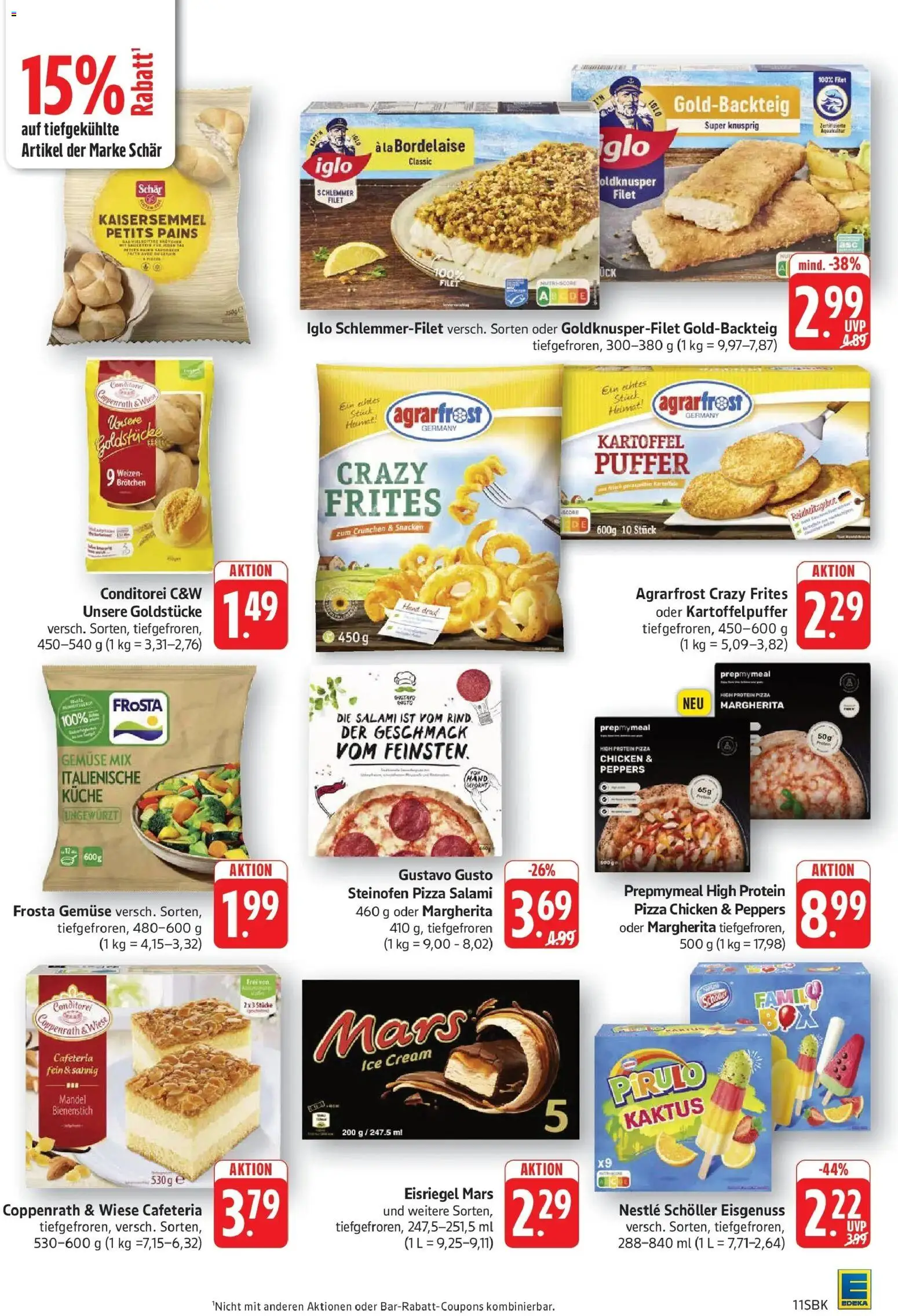 Edeka Prospekt Pirmasens (ab 31.08.2026) » Angebote Online | Seite: 11 | Produkte: Mars, Gemüse, Salami, Iglo schlemmerfilet