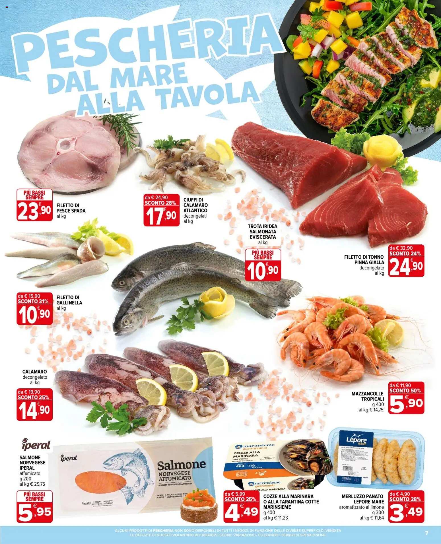 Volantino Iperal del 28/10/2026 | Pagina: 7 | Prodotti: Mazzancolle, Filetto, Limone, Tonno