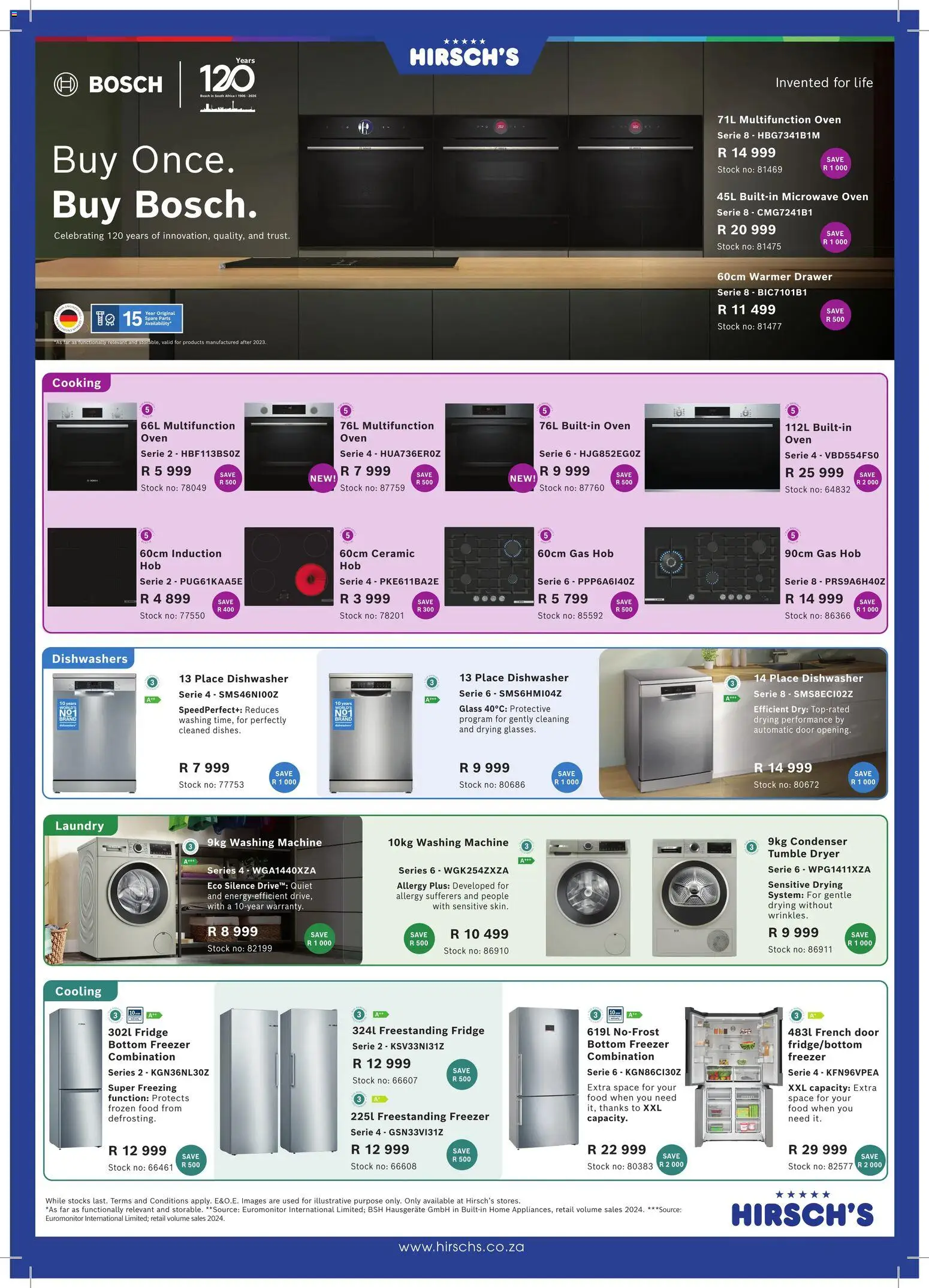 New Hirsch's catalogue – valid from 23/06/2026 | Page: 20 | Products: Oven, Microwave oven, Fridge, Tumble dryer