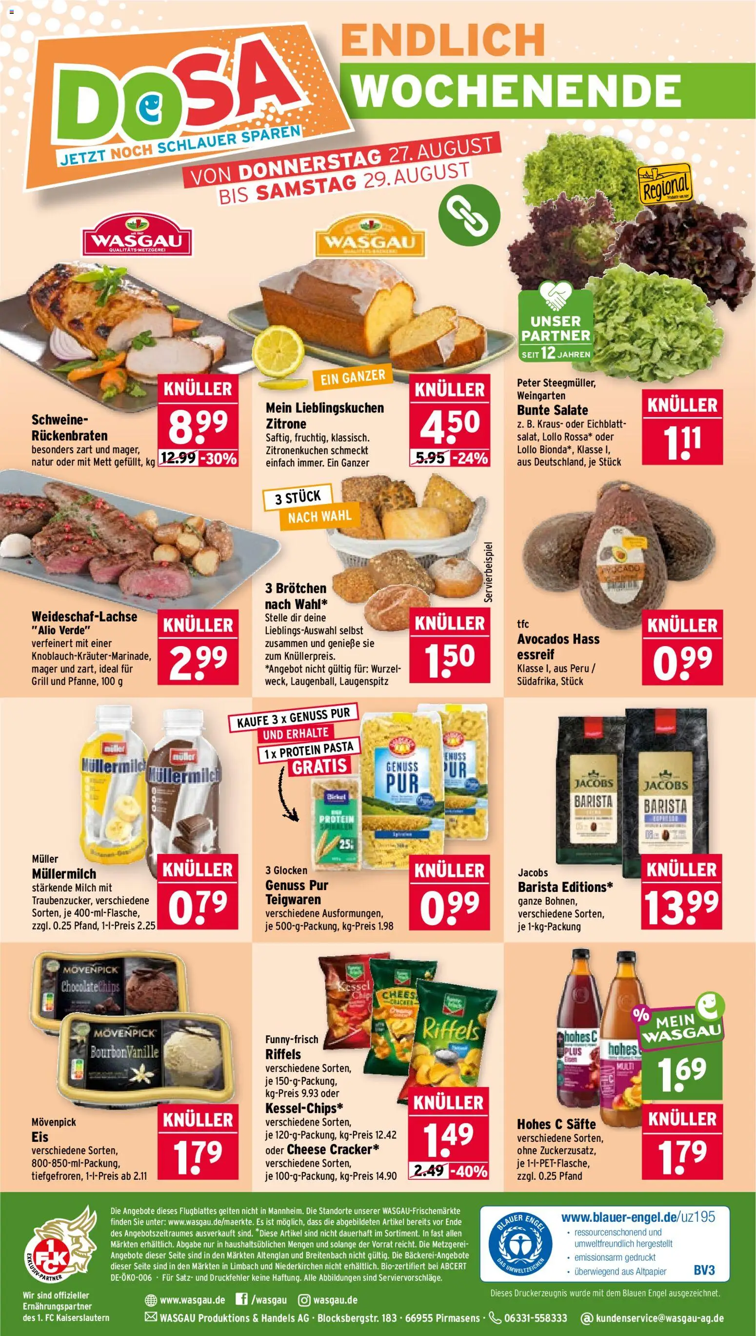 Wasgau Prospekt – gültig ab 24.08.2026 | Seite: 26 | Produkte: Milch, Hohes c, Müllermilch, Chips