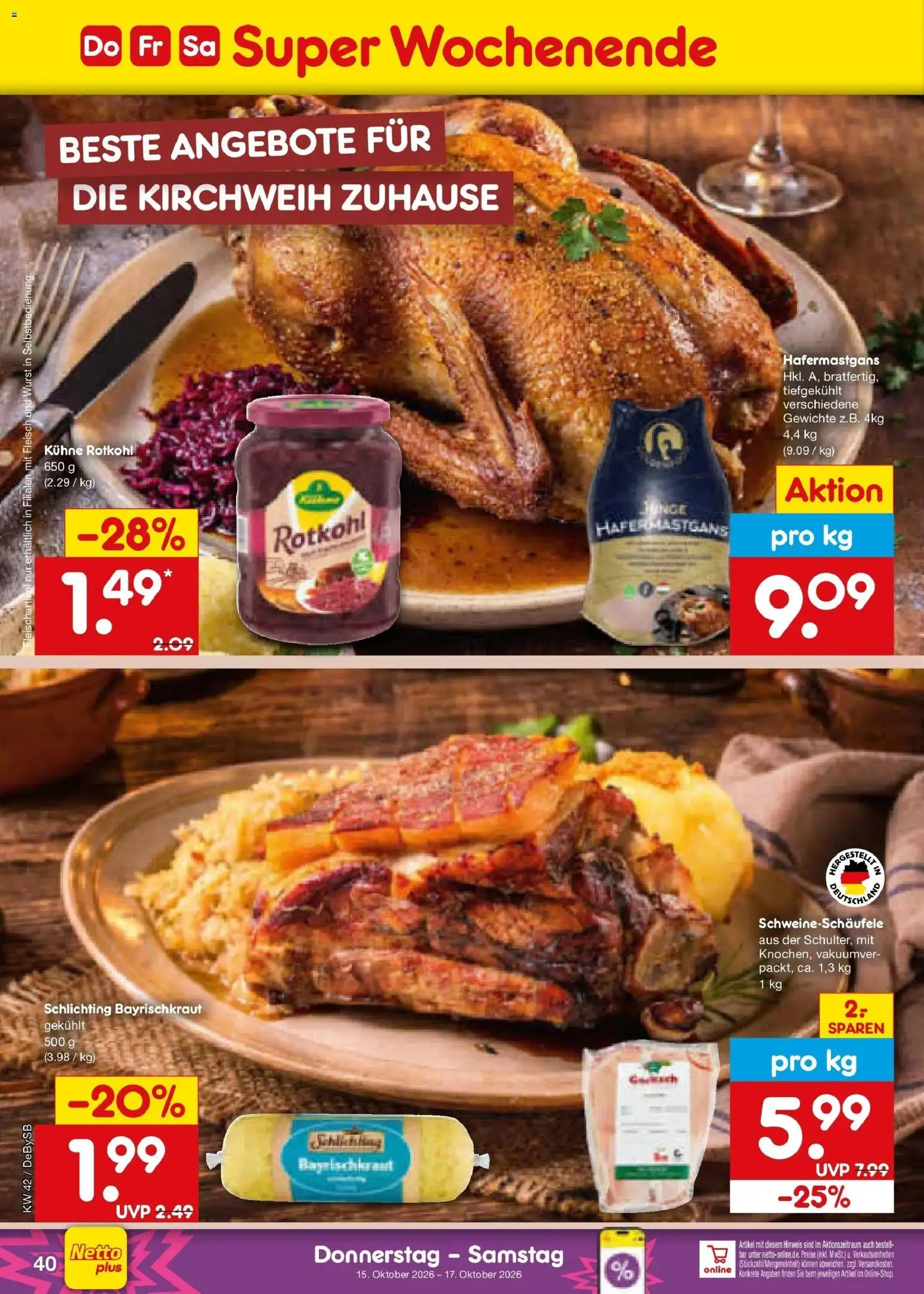 Netto Marken-Discount Prospekt Stuttgart (ab 12.10.2026) » Angebote | Seite: 56 | Produkte: Rotkohl, Wurst, Fleisch