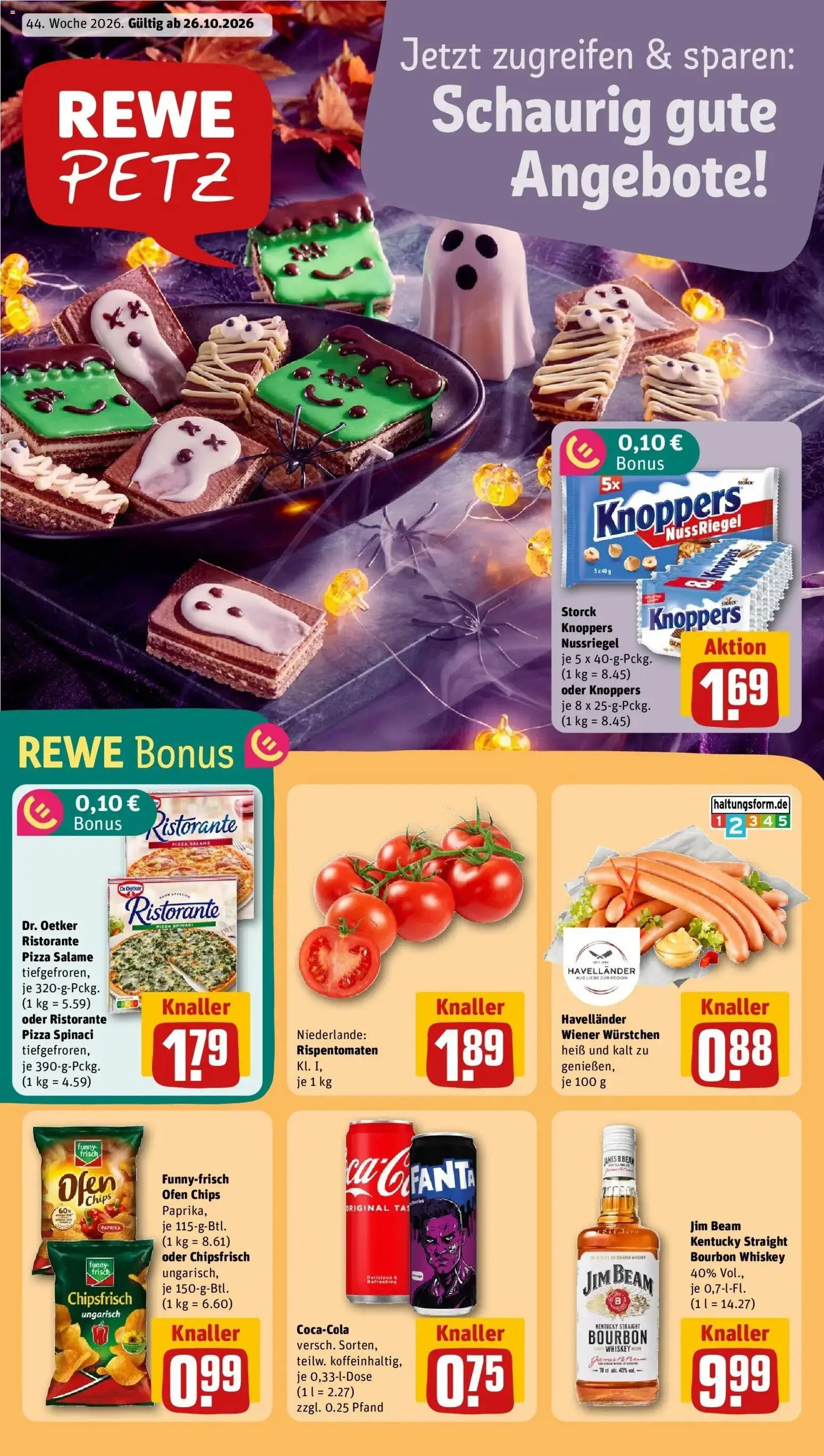 REWE Prospekt ab 26.10.2026 zum Blättern » Angebote | Seite: 3 | Produkte: Ofen, Jim beam, Wiener wurstchen, Whiskey
