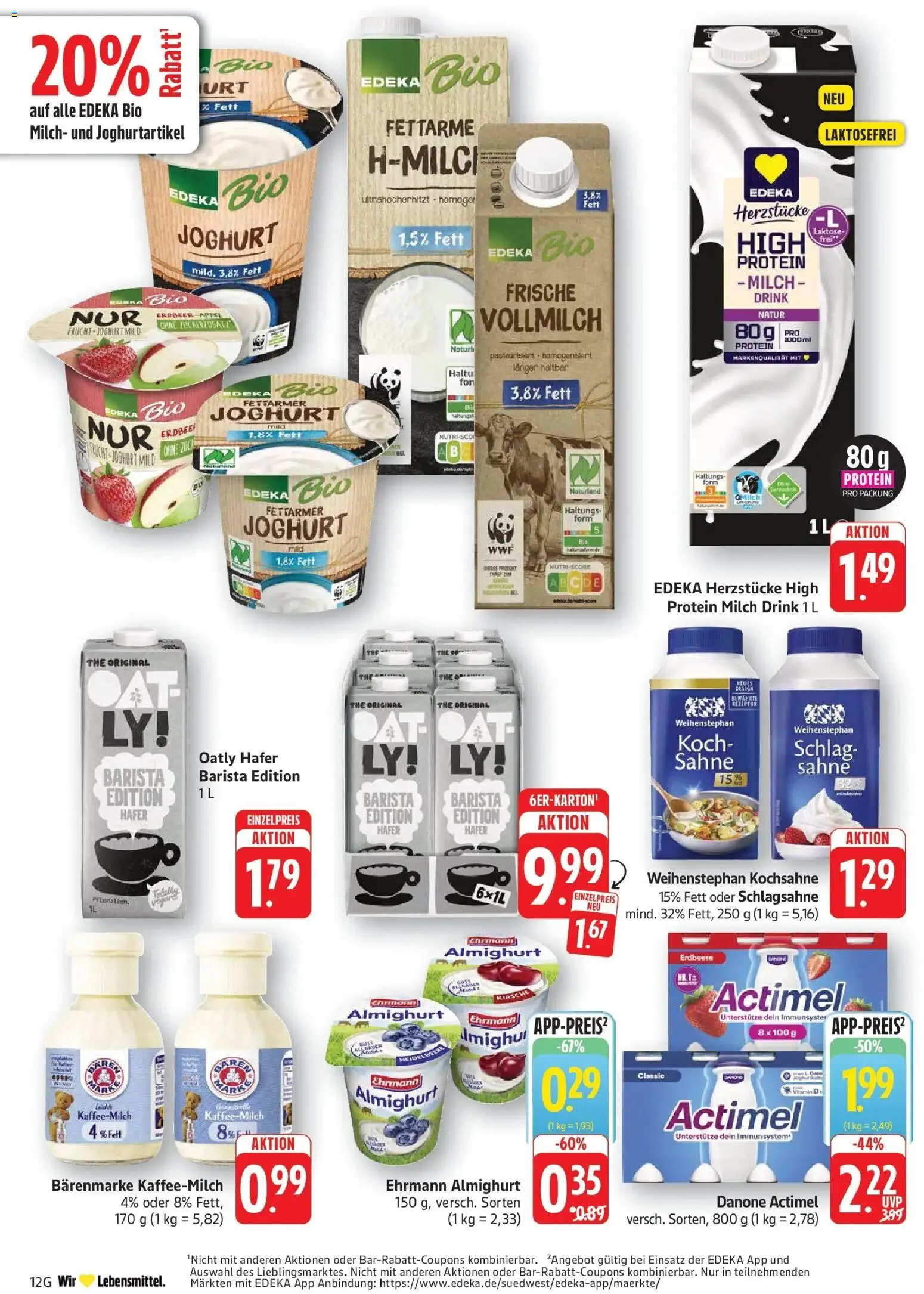 Edeka Prospekt Göppingen – gültig ab 28.09.2026 | Seite: 12 | Produkte: Milch, Joghurt, Äpfel, Oatly