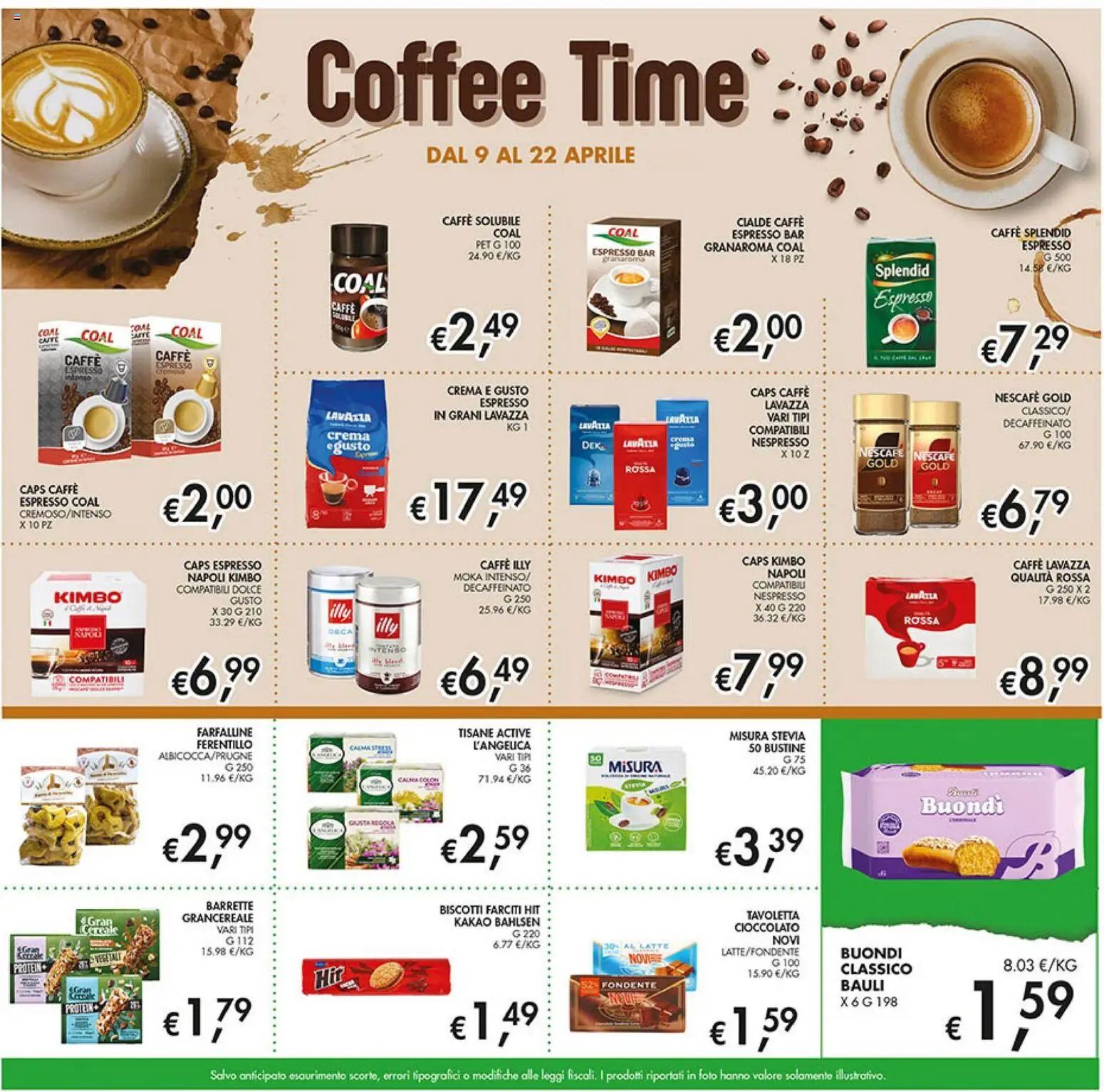 Volantino Coal del 09.04.2026 | Pagina: 22 | Prodotti: Stevia, Crema, Caffè, Cioccolato