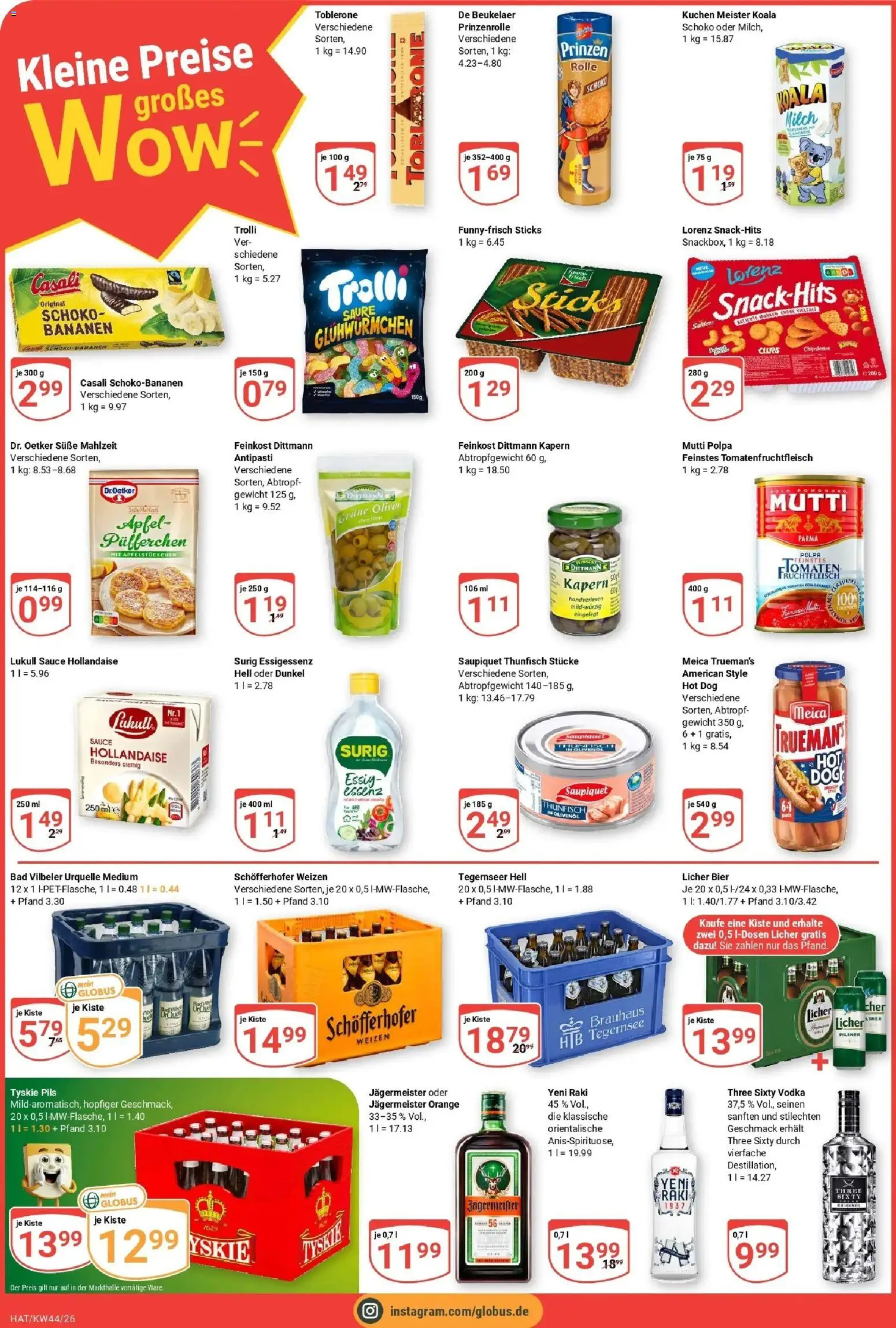 Globus Prospekt Hattersheim (ab 26.10.2026) » Angebote online | Seite: 4 | Produkte: Thunfisch, Bad, Bananen, Jägermeister