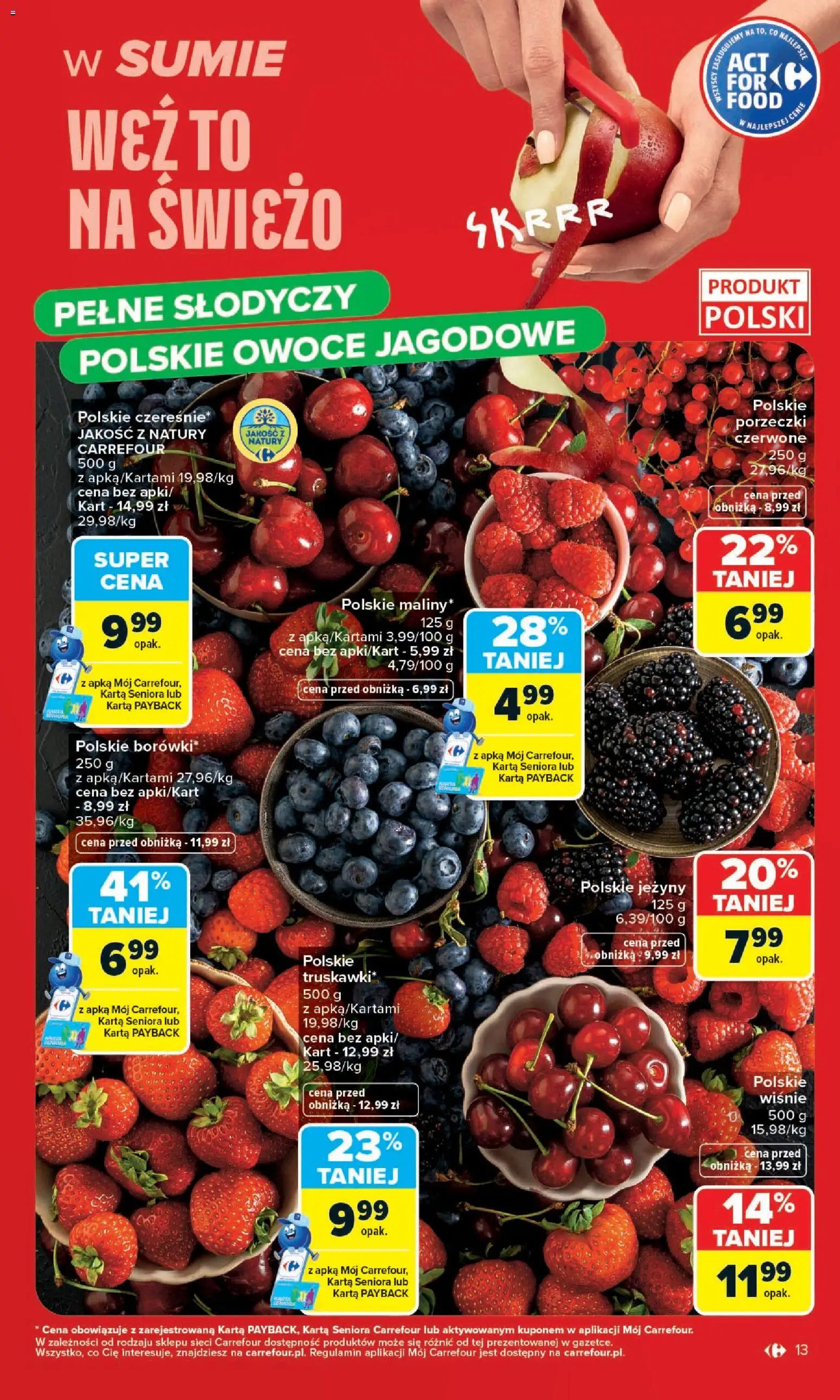Carrefour gazetka od 20.07.2026 | Strona: 15 | Produkty: Karta, Wiśnie, Jeżyny, Owoce