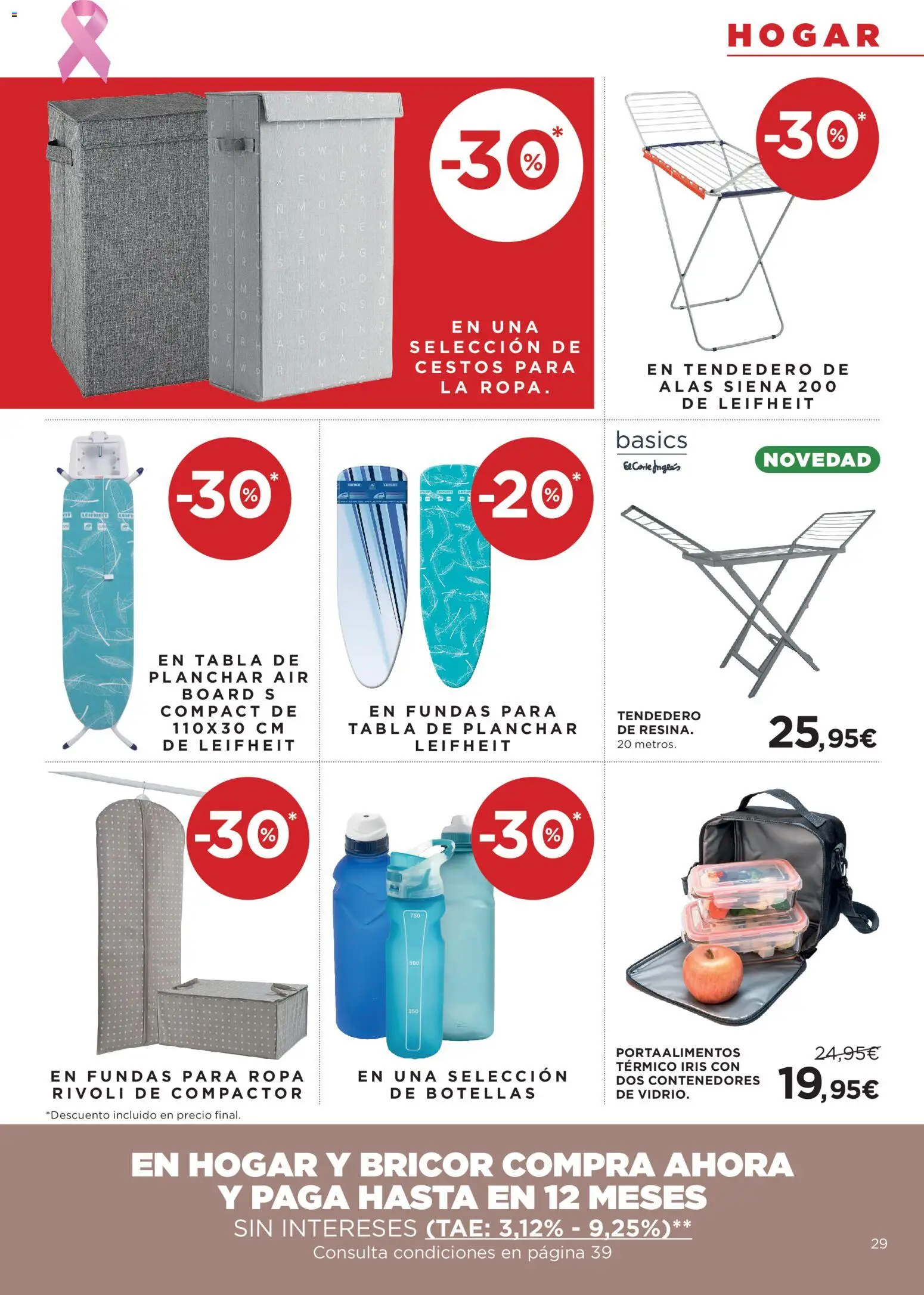 Hipercor catálogo │ válido desde el 15/10/2026 | Página: 29 | Productos: Ropa, Tendedero, Tabla de planchar
