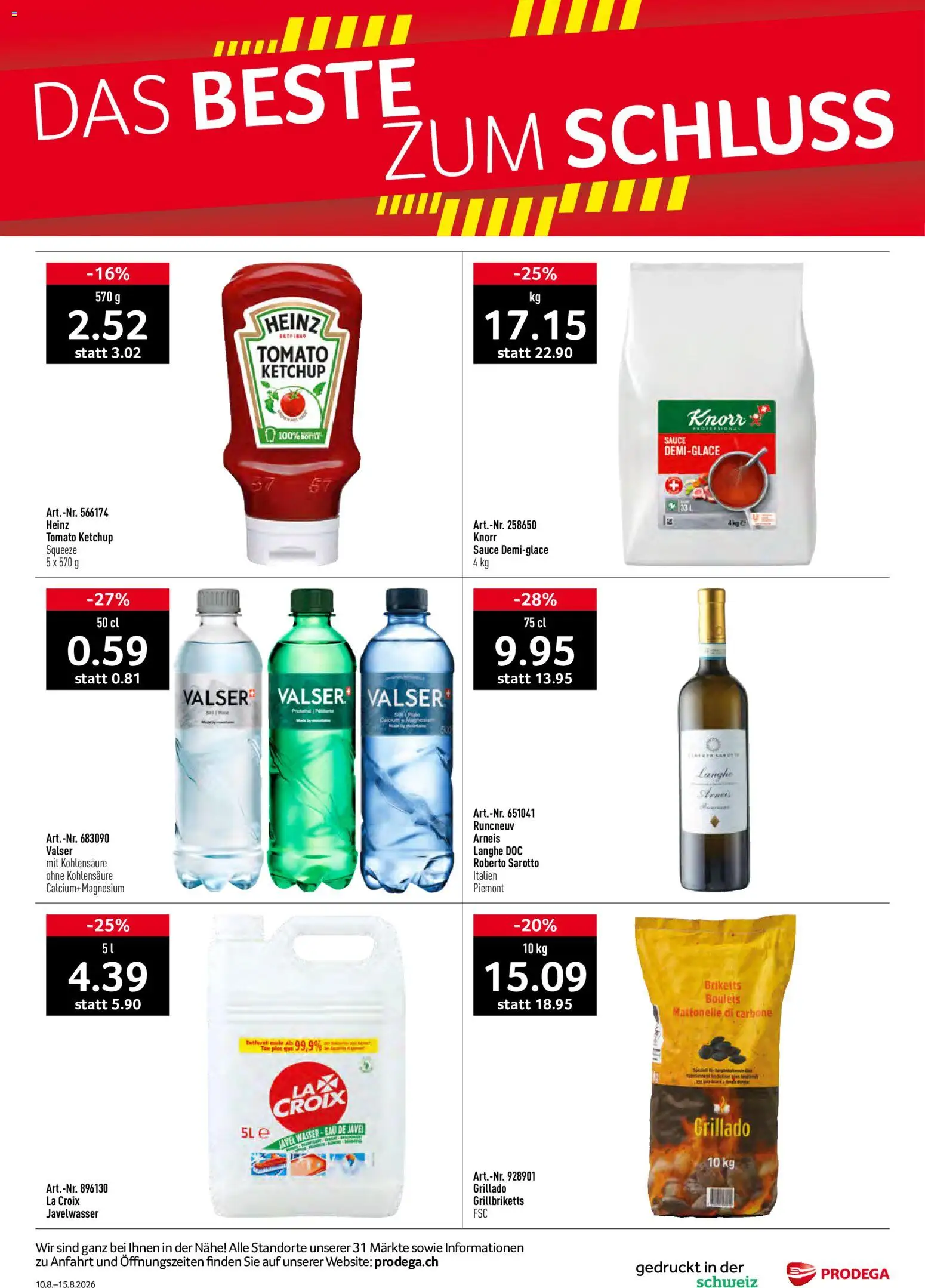 Prodega aktionen – gültig ab 10.08.2026 | Seite: 36 | Produkte: Ketchup, Wasser