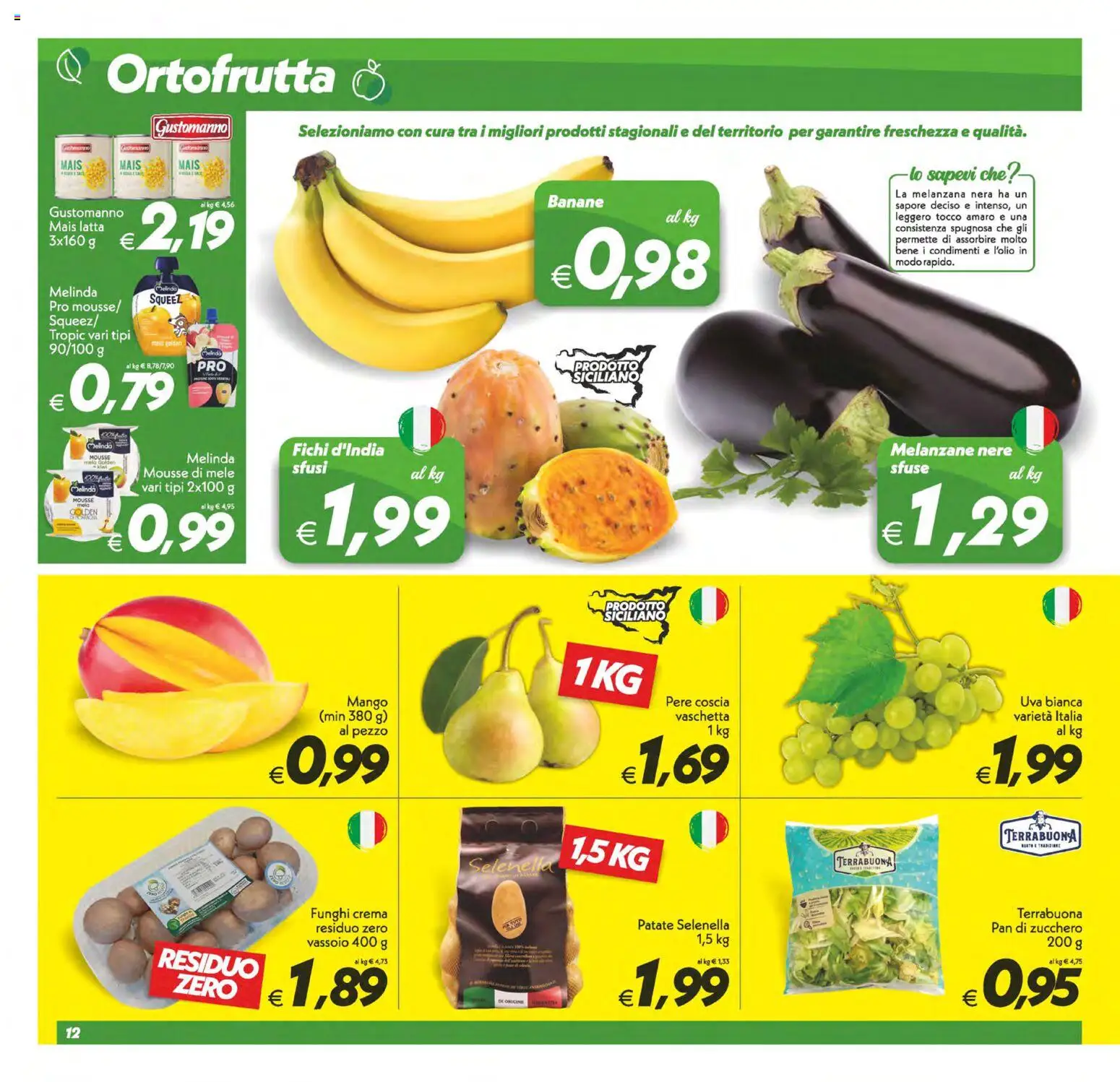 Volantino SuperConveniente del 11/09/2026 | Pagina: 12 | Prodotti: Pere, Funghi, Uva, Vassoio