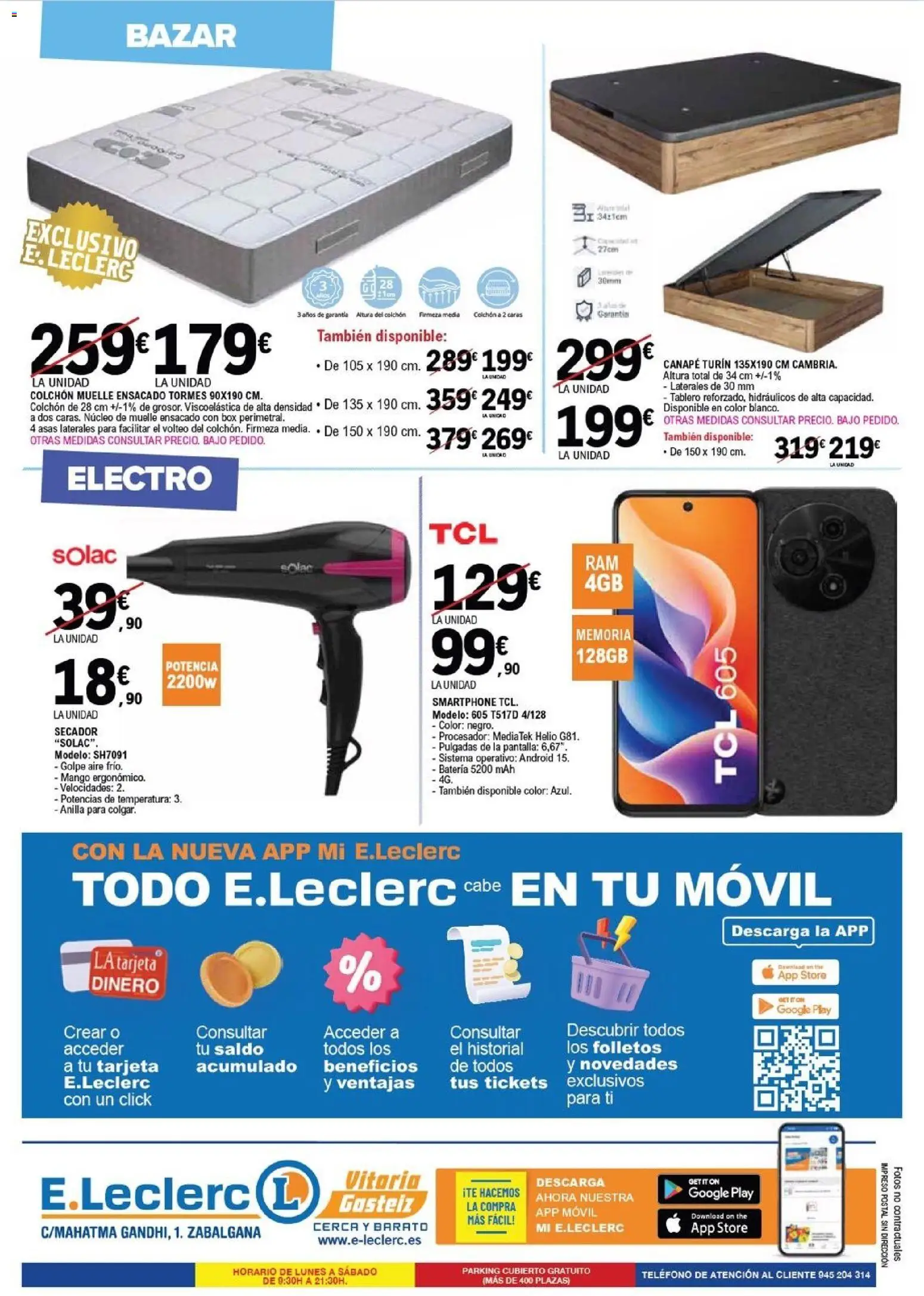 E.Leclerc - Vitoria-Gasteiz │ válido desde el 14/10/2026 | Página: 12 | Productos: Smartphone, Móvil, Colchon, Batería