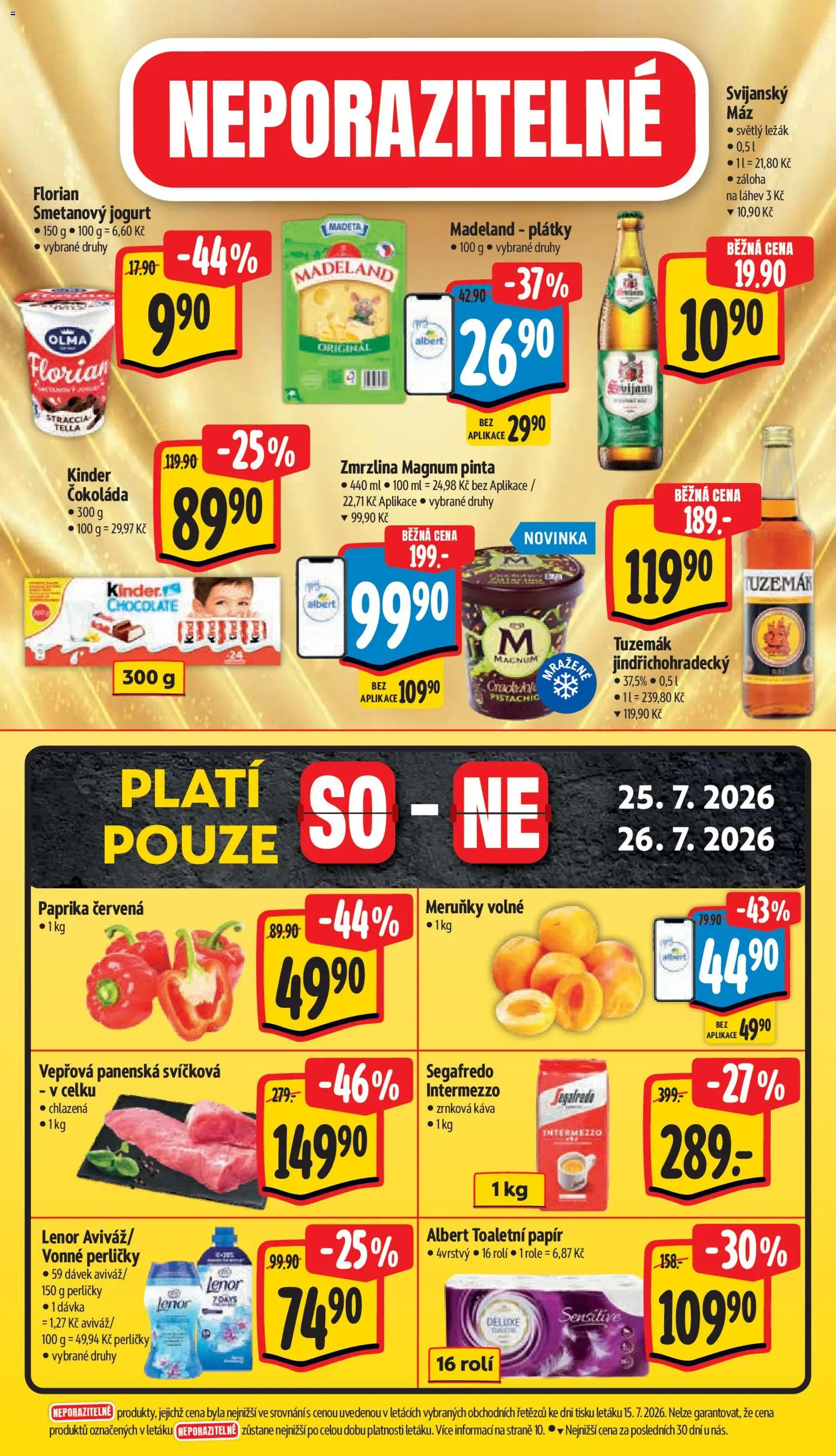 Albert leták - Hypermarket od 22.07.2026 | Strana: 8 | Produkty: Lenor, Segafredo Intermezzo, Toaletní papír, Paprika červená