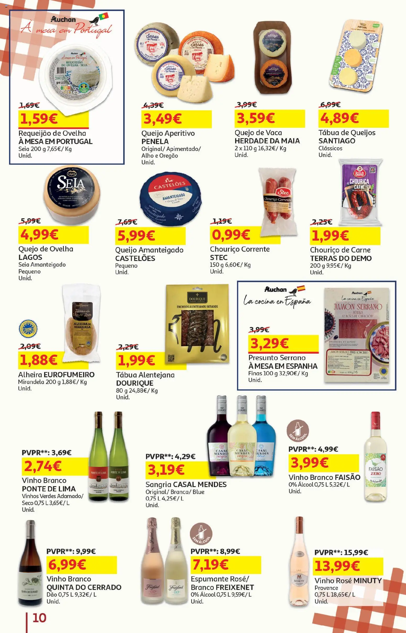 Auchan - Festa de Verão │ válido de 05/08/2026 | Página: 10 | Produtos: Queijo, Requeijão, Presunto, Carne
