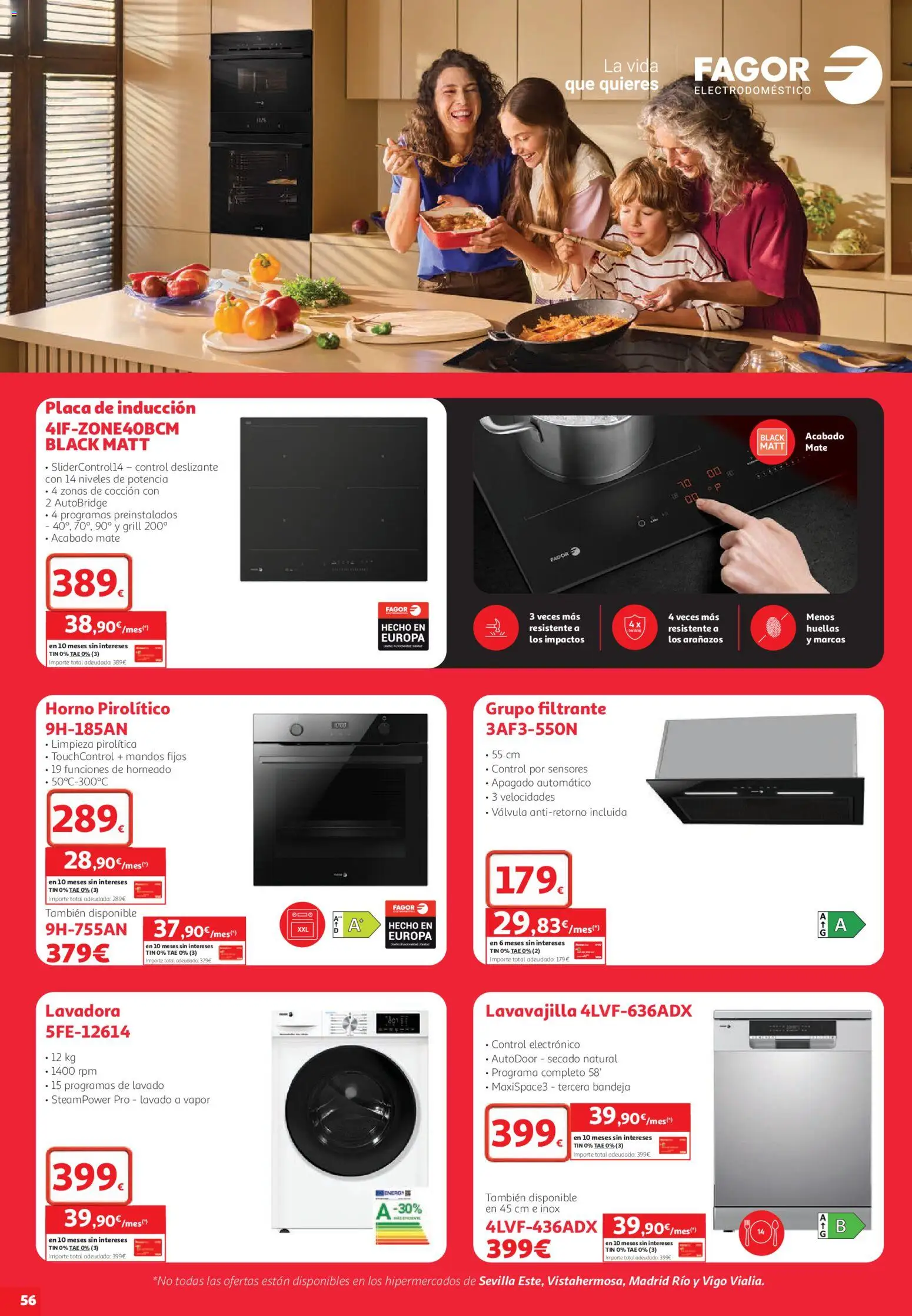 Alcampo HG Nacional │ válido desde el 22/10/2026 | Página: 56 | Productos: Placa de inducción, Lavadora, Horno, Bandeja