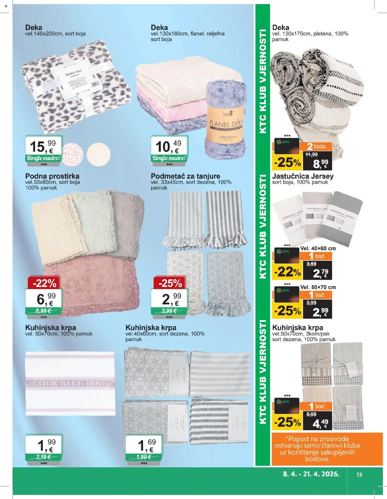 KTC katalog | vrijedi od 08.04.2026 | Stranica: 8 | Proizvodi: Krpa, Jastučnica, Deka