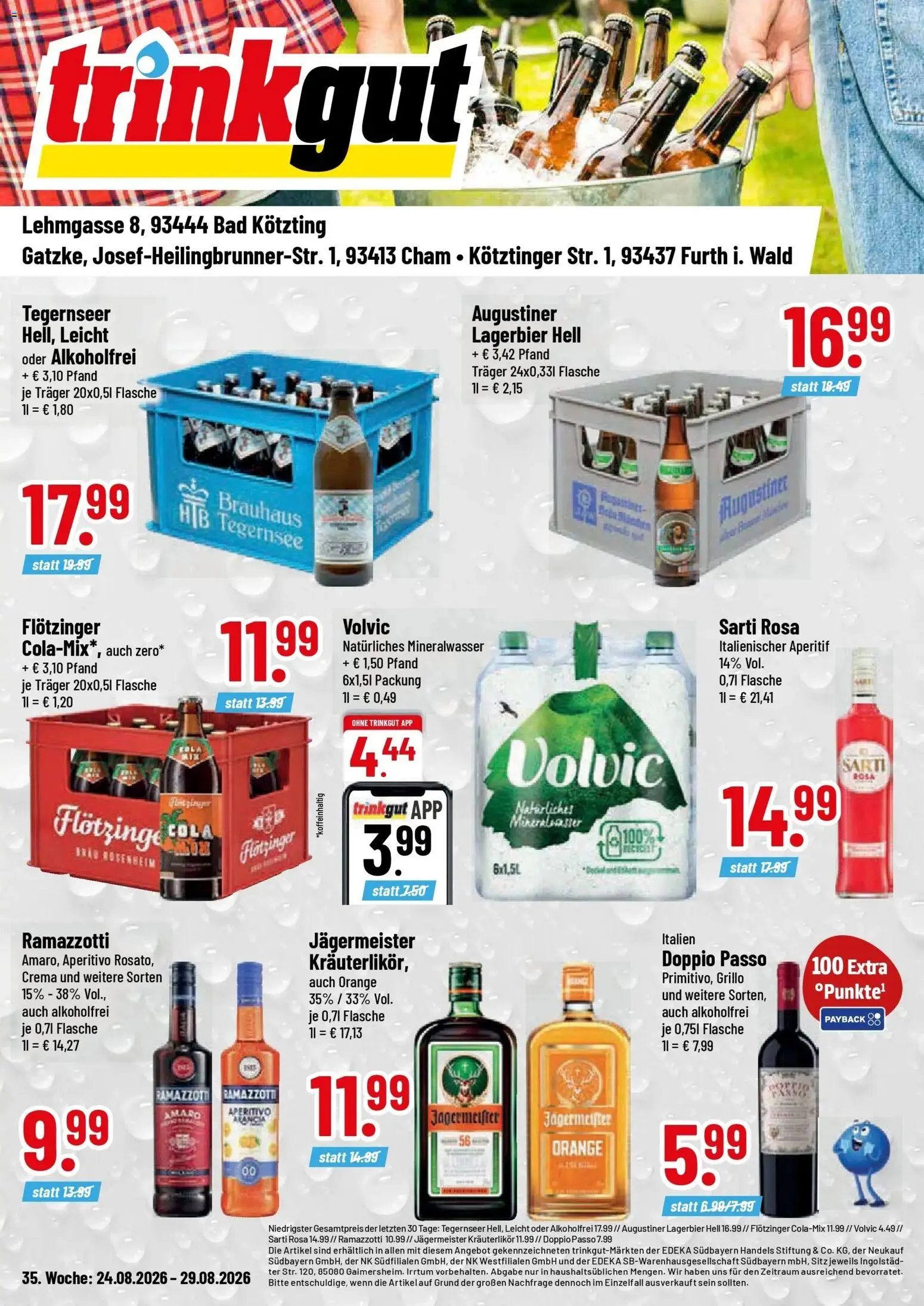 Trinkgut Prospekt Cham (ab 24.08.2026) » Angebote online | Seite: 1 | Produkte: Cola, Bad, Doppio Passo, Ramazzotti