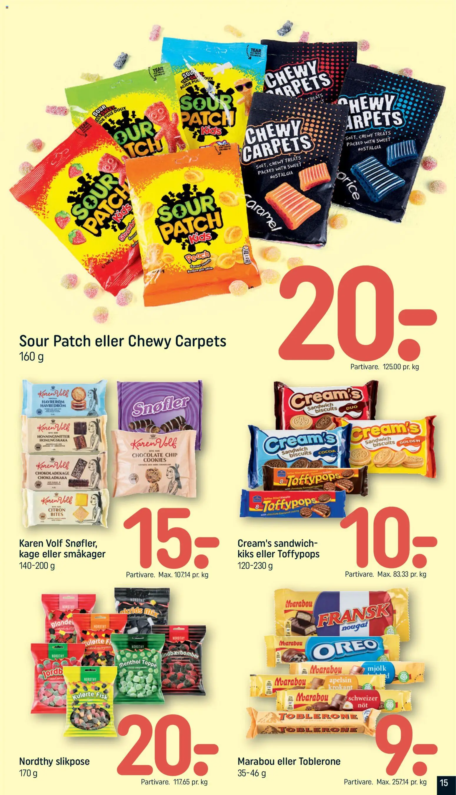 Rema 1000 tilbudsavis – gyldig fra 19/07/2026 | Side: 15 | Produkter: Cookies, Småkager, Nougat, Toppe