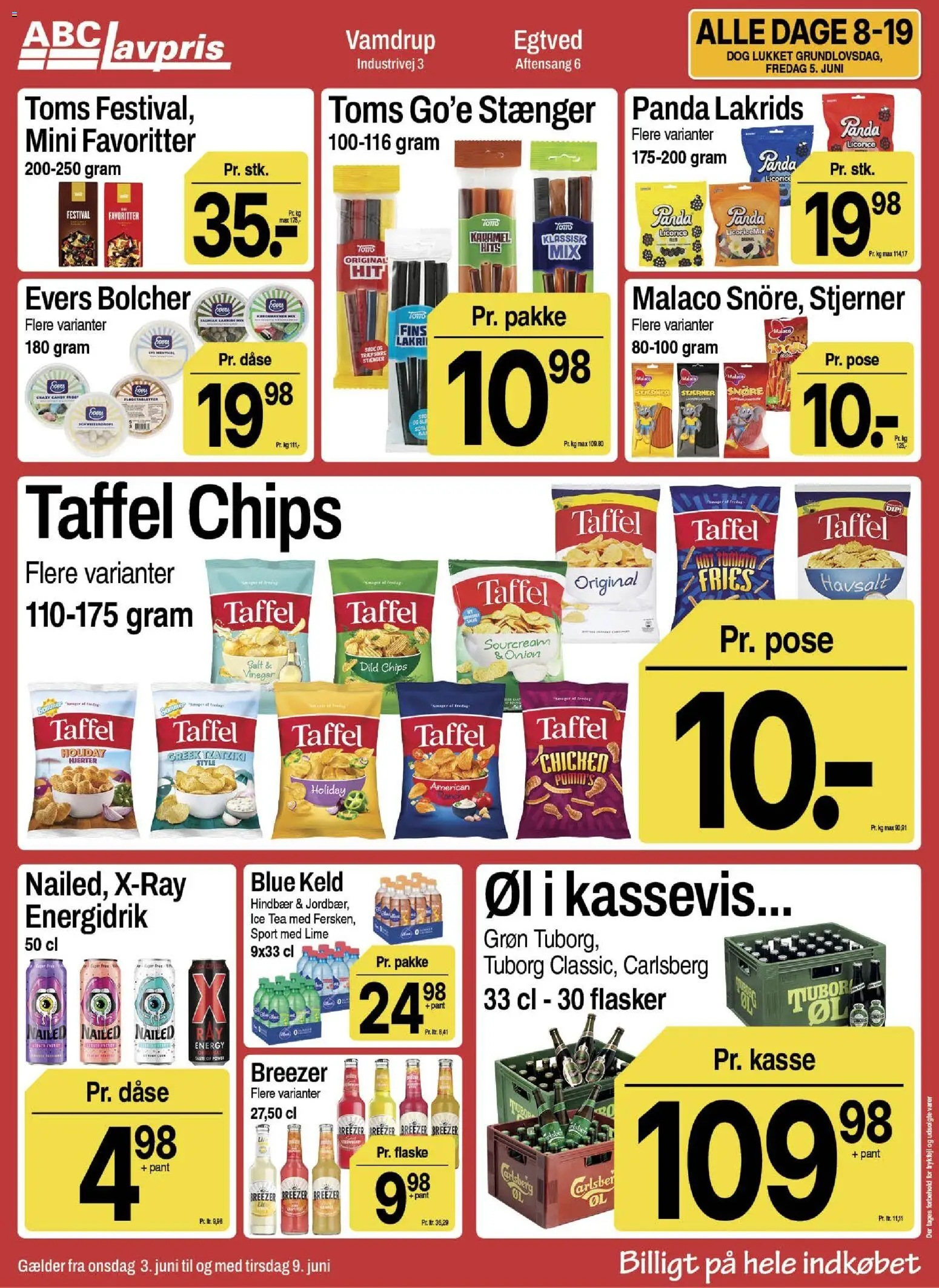 Abc Lavpris tilbudsavis – gyldig fra 03.06.2026 | Side: 12 | Produkter: Øl, Chips, Lime, Tzatziki