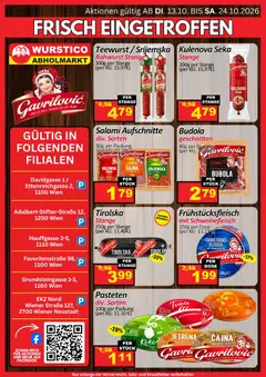 Wurstico Abholmarkt FRISCH EINGETROFFEN ab 13.10.2026 gültig