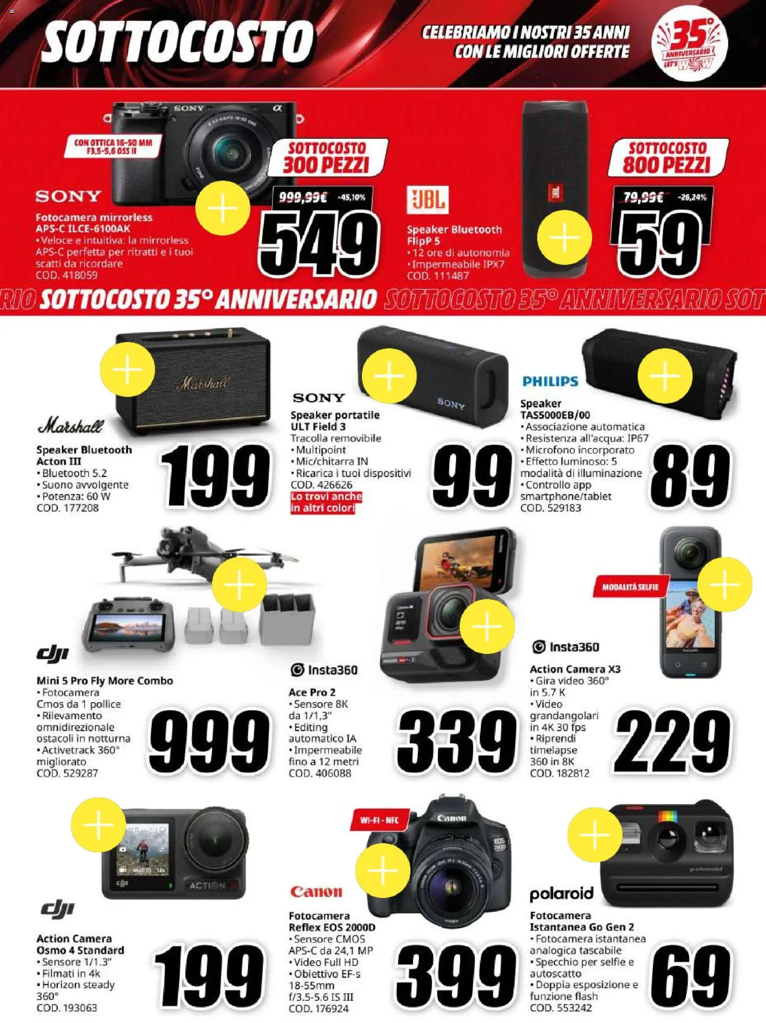 Volantino Media World del 06/10/2026 | Pagina: 27 | Prodotti: Fotocamera istantanea, Video, Speaker, Illuminazione