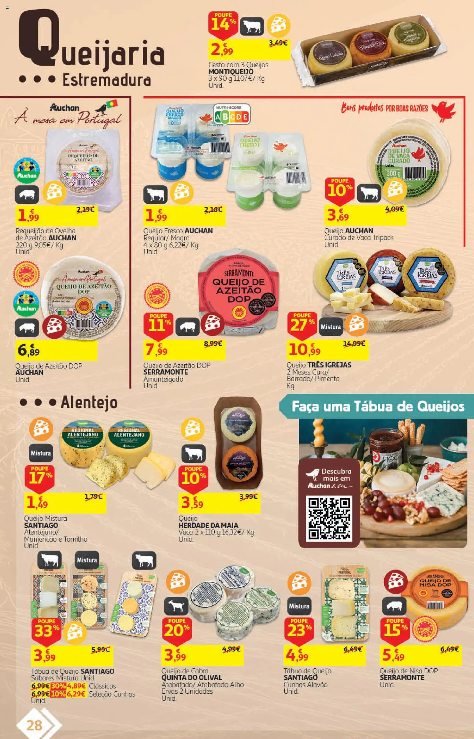 Auchan folheto - Vinhos │ válido de 22/09/2026 | Página: 28 | Produtos: Faca, Queijo de cabra, Queijo, Alho