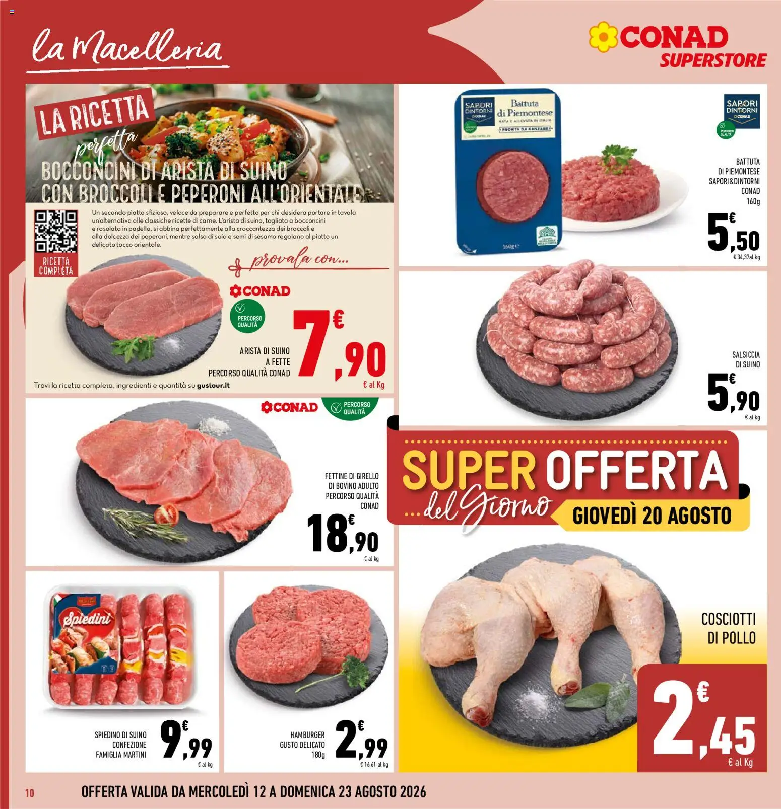 Volantino Conad del 12/08/2026 | Pagina: 10 | Prodotti: Peperoni, Salsiccia, Martini, Salsa di soia