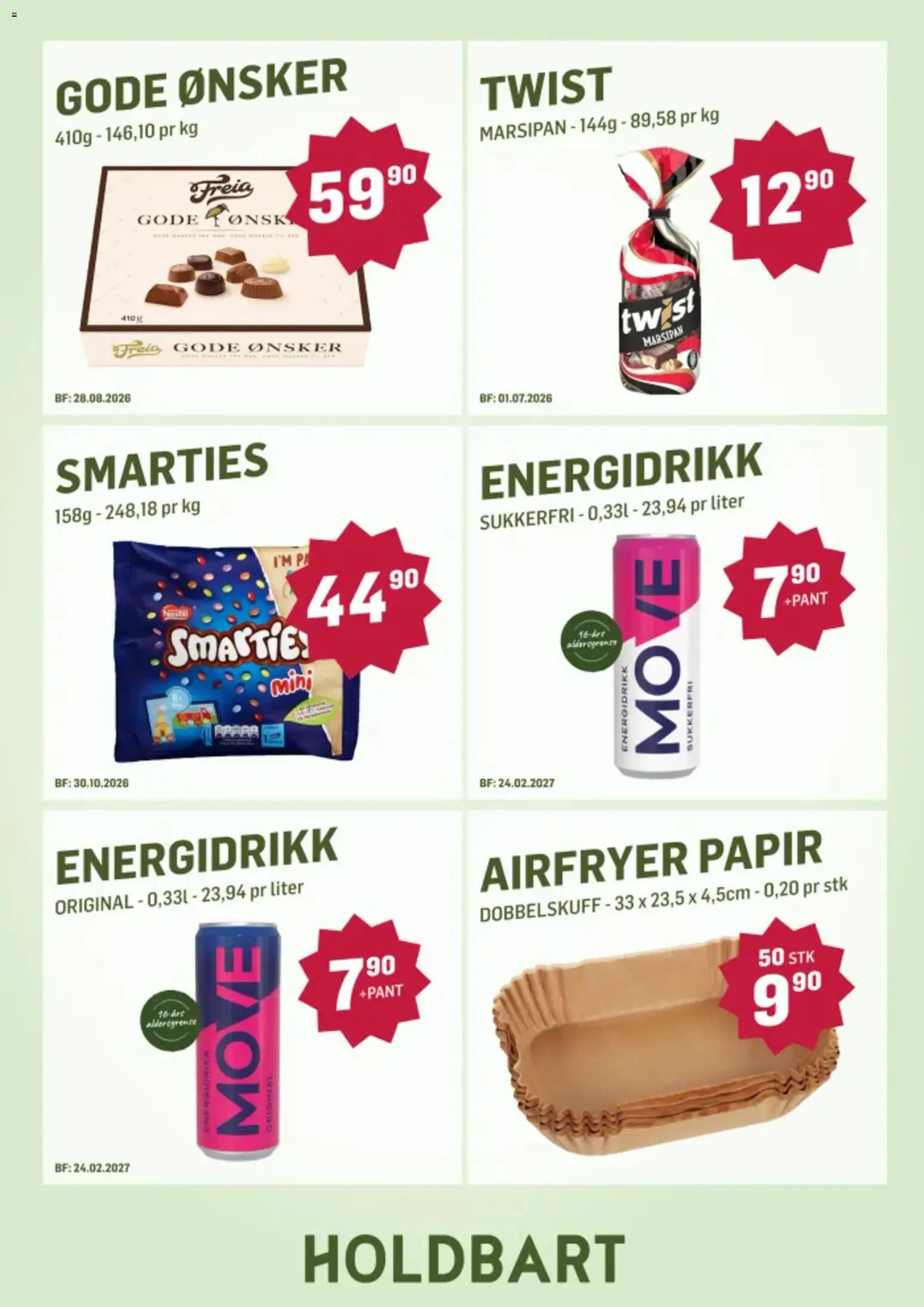 {H1} | Side: 8 | Produkter: Airfryer, Mix fructe, Energidrikk, Marsipan
