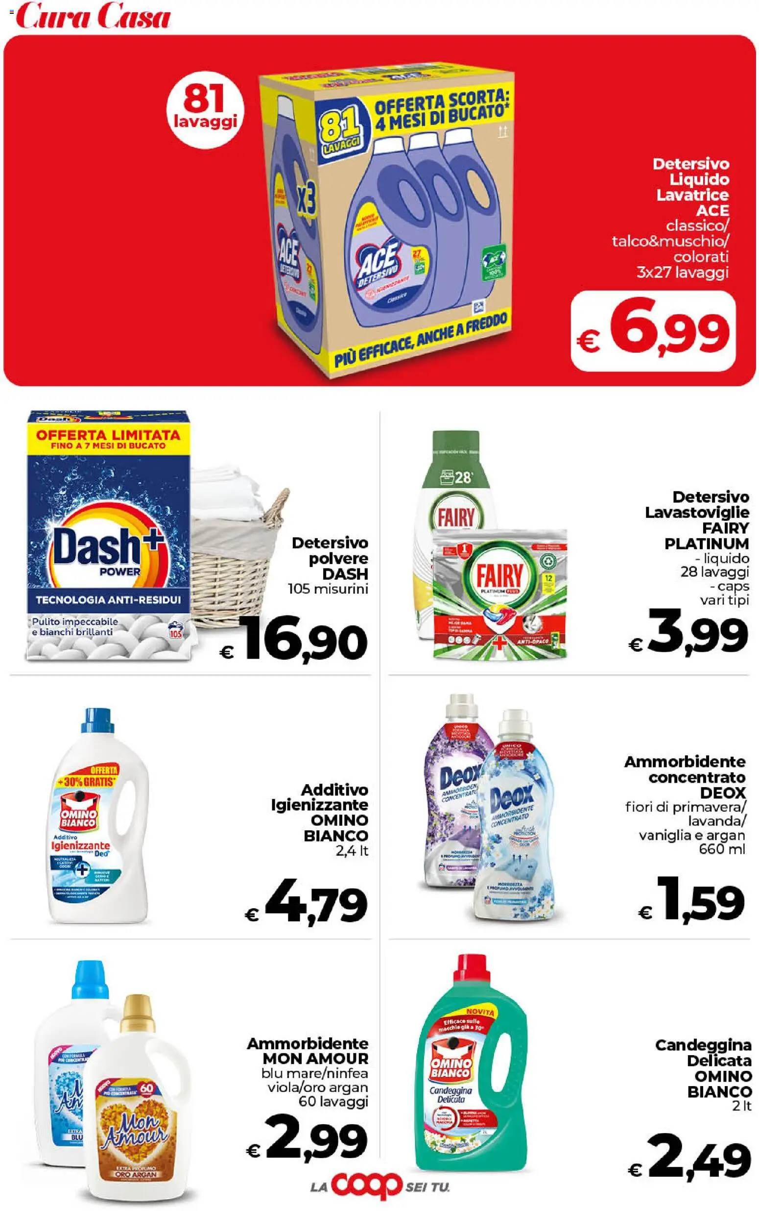Volantino COOP del 11/08/2026 | Pagina: 40 | Prodotti: Vaniglia, Ammorbidente, Candeggina, Lavatrice