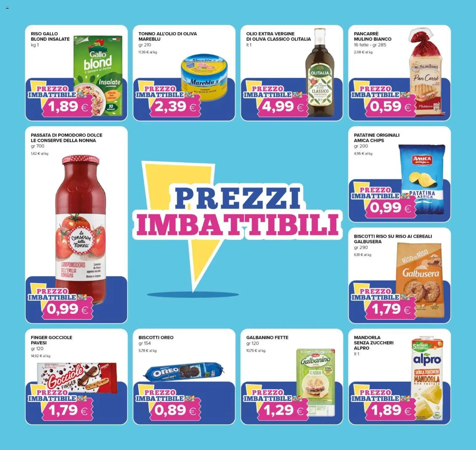 Volantino Tigre del 04.06.2026 | Pagina: 2 | Prodotti: Biscotti, Passata di pomodoro, Tonno, Olio extra vergine