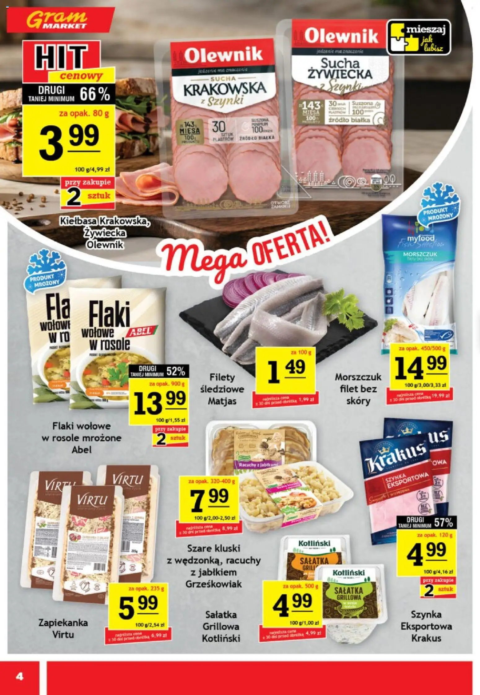 Gram Market gazetka od 22.07.2026 | Strona: 4 | Produkty: Kiełbasa, Grill, Szynka, Morszczuk